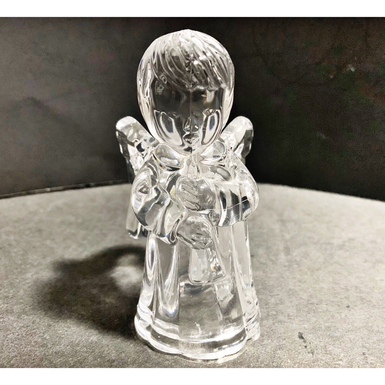 Mikasa Crystal SWEET ANGEL Cherub Candlestick Holder 4” Pencil or Pen Holder