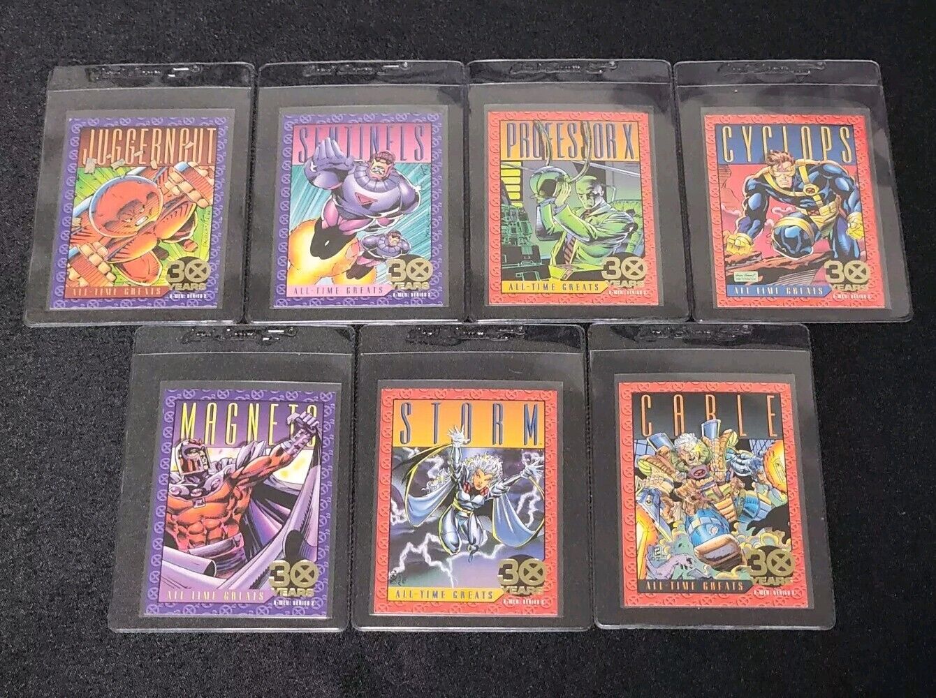 1992 Skybox X-Men Series 2 XAVIER\'S FILES 30 YEARS # G1-G5,G7,G8. Lot of 7 Cards