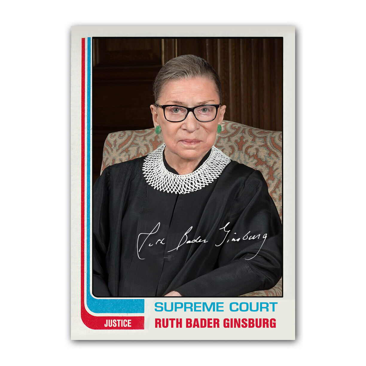 Ruth Bader Ginsburg RBG 1980s Style Supreme Court Collectible Trading Card