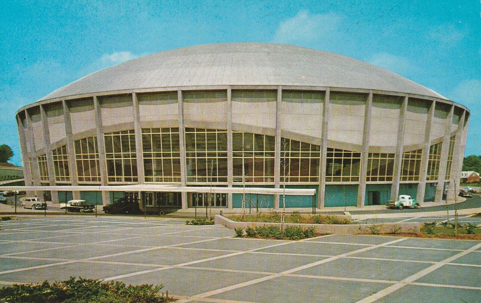 Old Charlotte Coliseum Postcard, Former Home Arena of the ABA Carolina Cougars