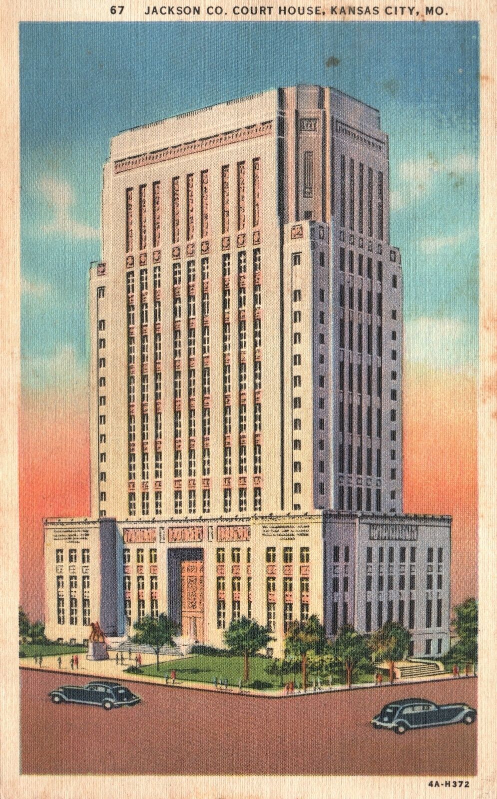 Vintage Postcard 1946 Jackson Co. Building Court House Kansas City Missouri MO