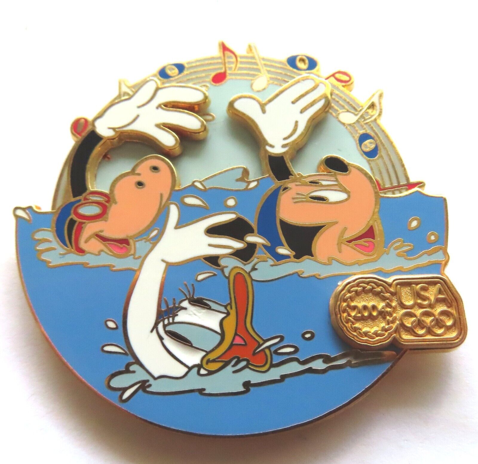 2004 Olympics Disney pin: USA Olympic Logo - Synchronized Swimming, LE 2004
