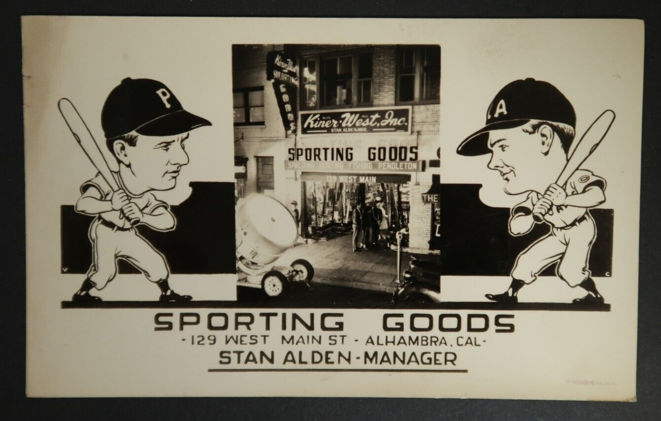 Sporting Goods Alhambra California Stan Alden Vintage Postcard RPPC Black White