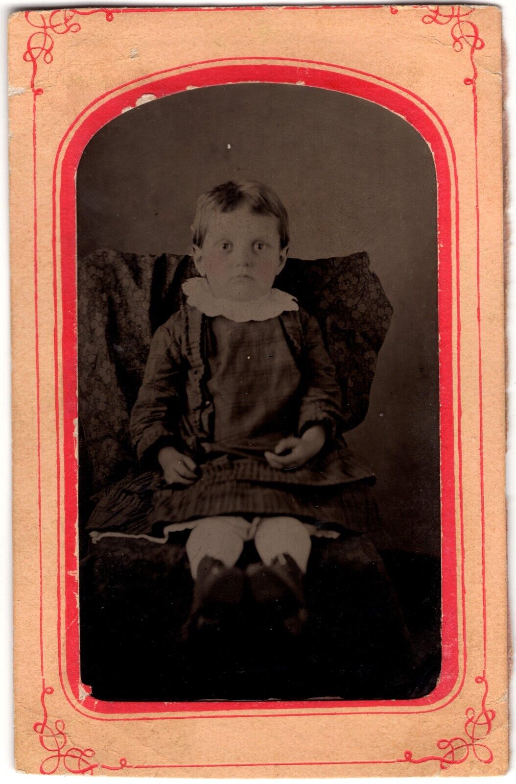 12/11/1866 TINTYPE 5C WASHINGTON CIVIL WAR TAX STAMP LITTLE GIRL IN DRESS