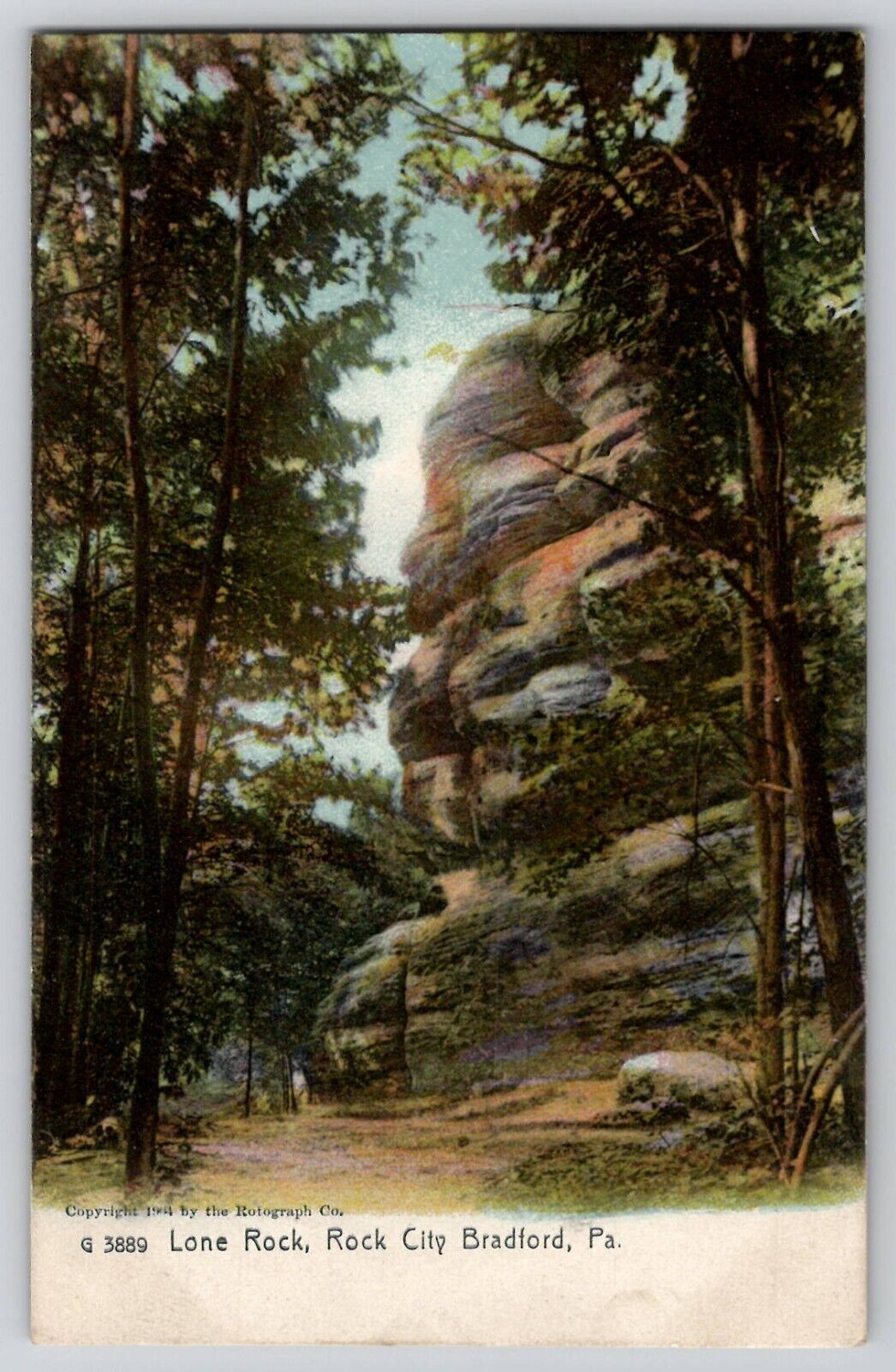 Lone Rock, Rock City Bradford PA Pennsylvania Rotograph UDB Postcard 1904