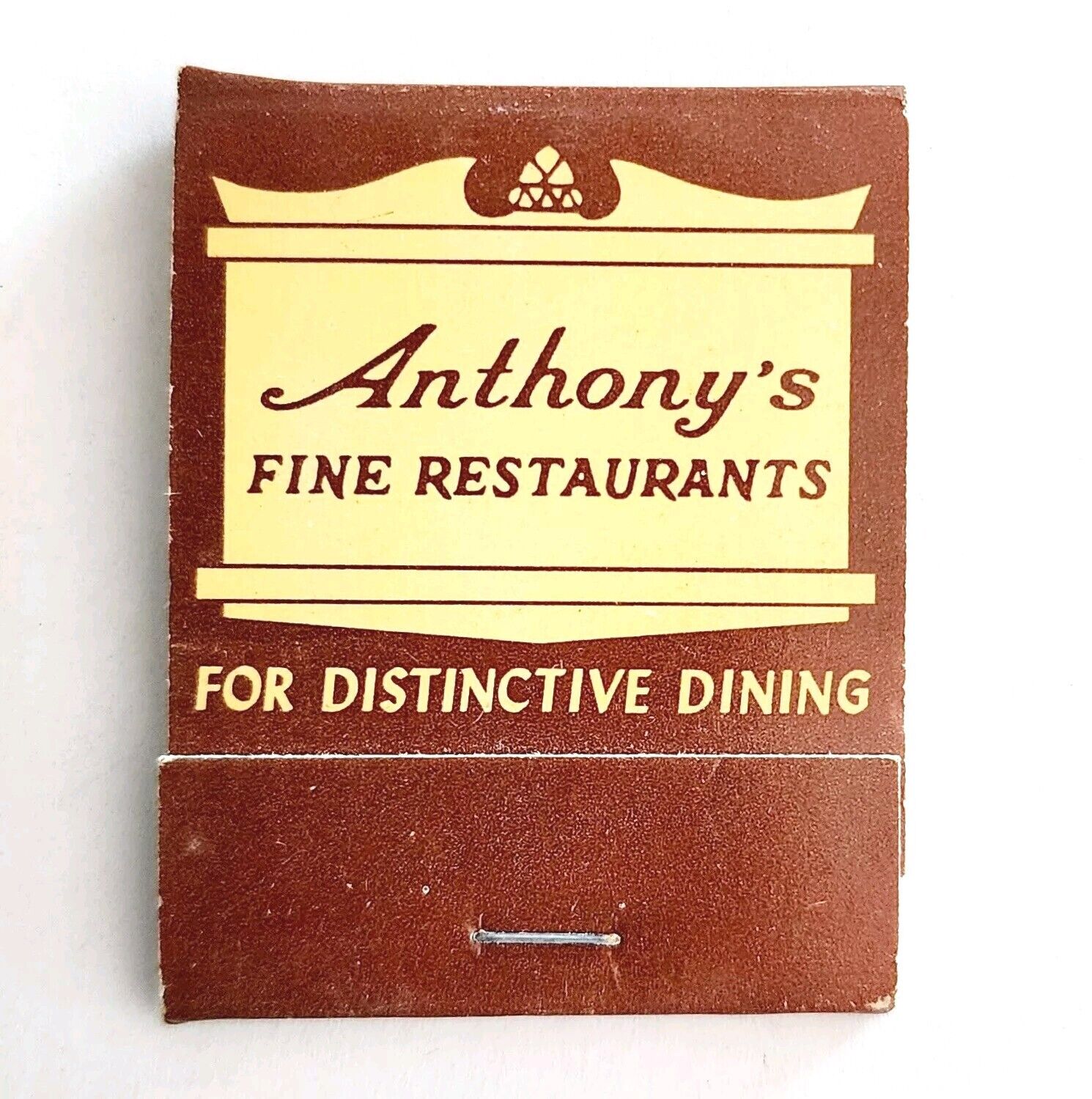 Anthony\'s Fine Restaurant Vintage Matchbook Massachusetts Matches Unstruck E19F