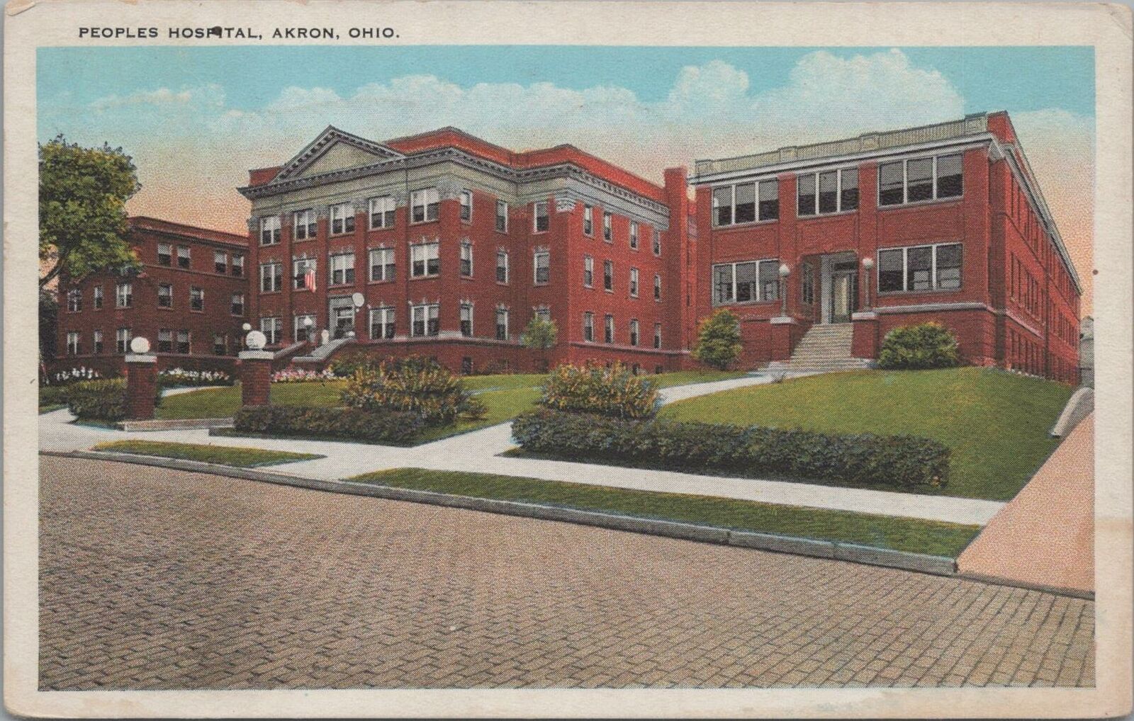 Postcard Peoples Hospital Akron Ohio OH 