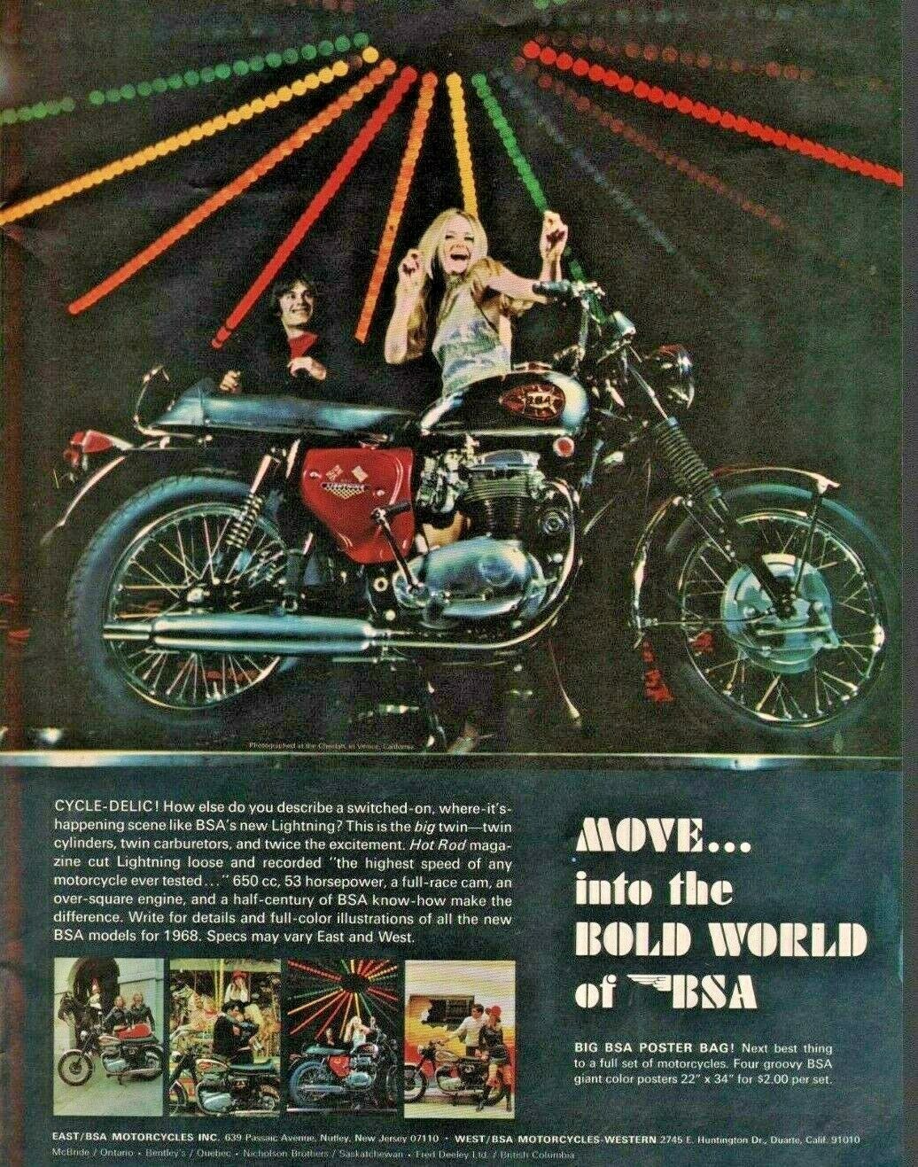 1968 BSA Lightning - Vintage Motorcycle Ad