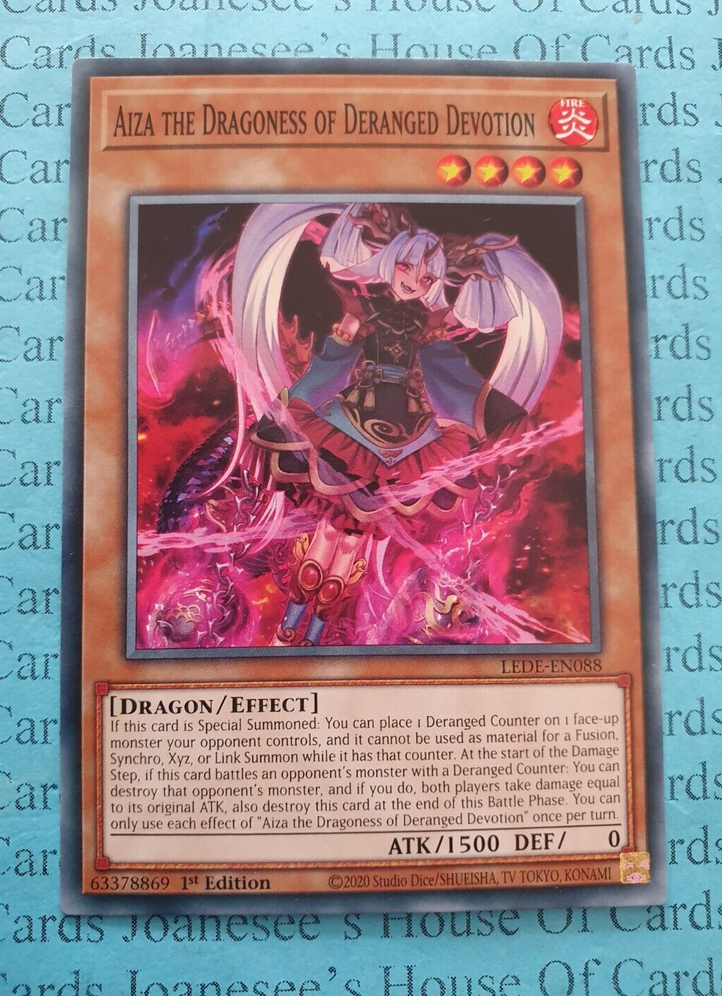 LEDE-EN088 Aiza the Dragoness of Deranged Devotion Yu-Gi-Oh Card 1st Edition New