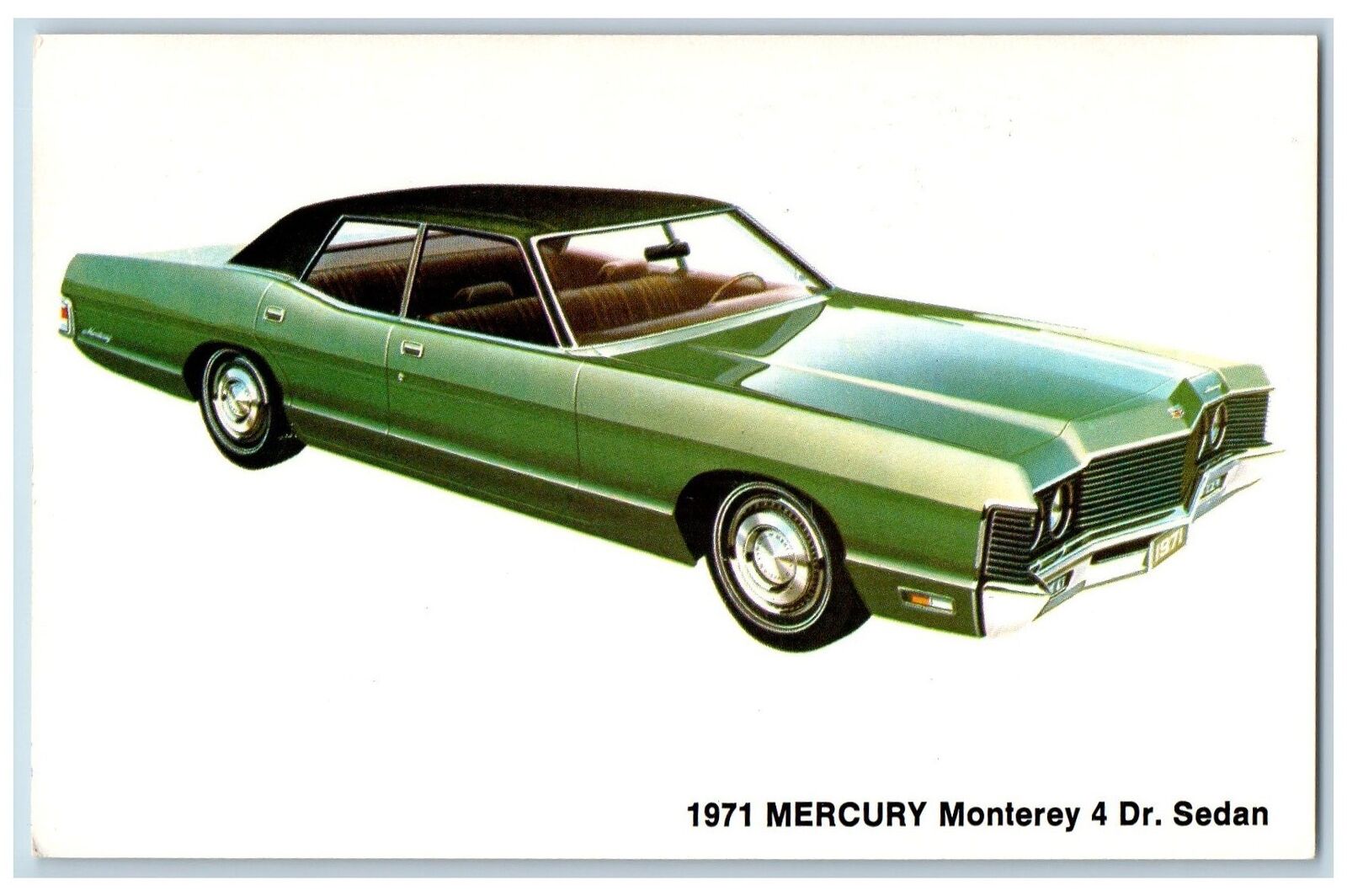 Laconia New Hampshire NH Postcard 1971 Mercury Monterey 4 Dr. Sedan c1960's Car