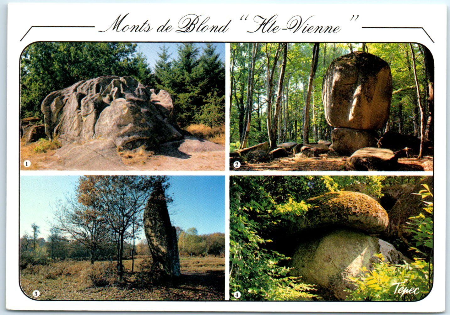 Postcard - Different Rocks at Monts de Blond - France