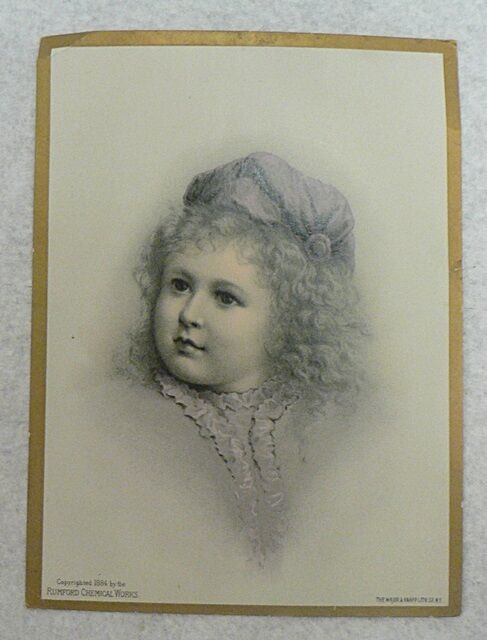 CUTE CHILD PICTURE ADVERTISING RUMFORD BAKING POWDER DATED1884