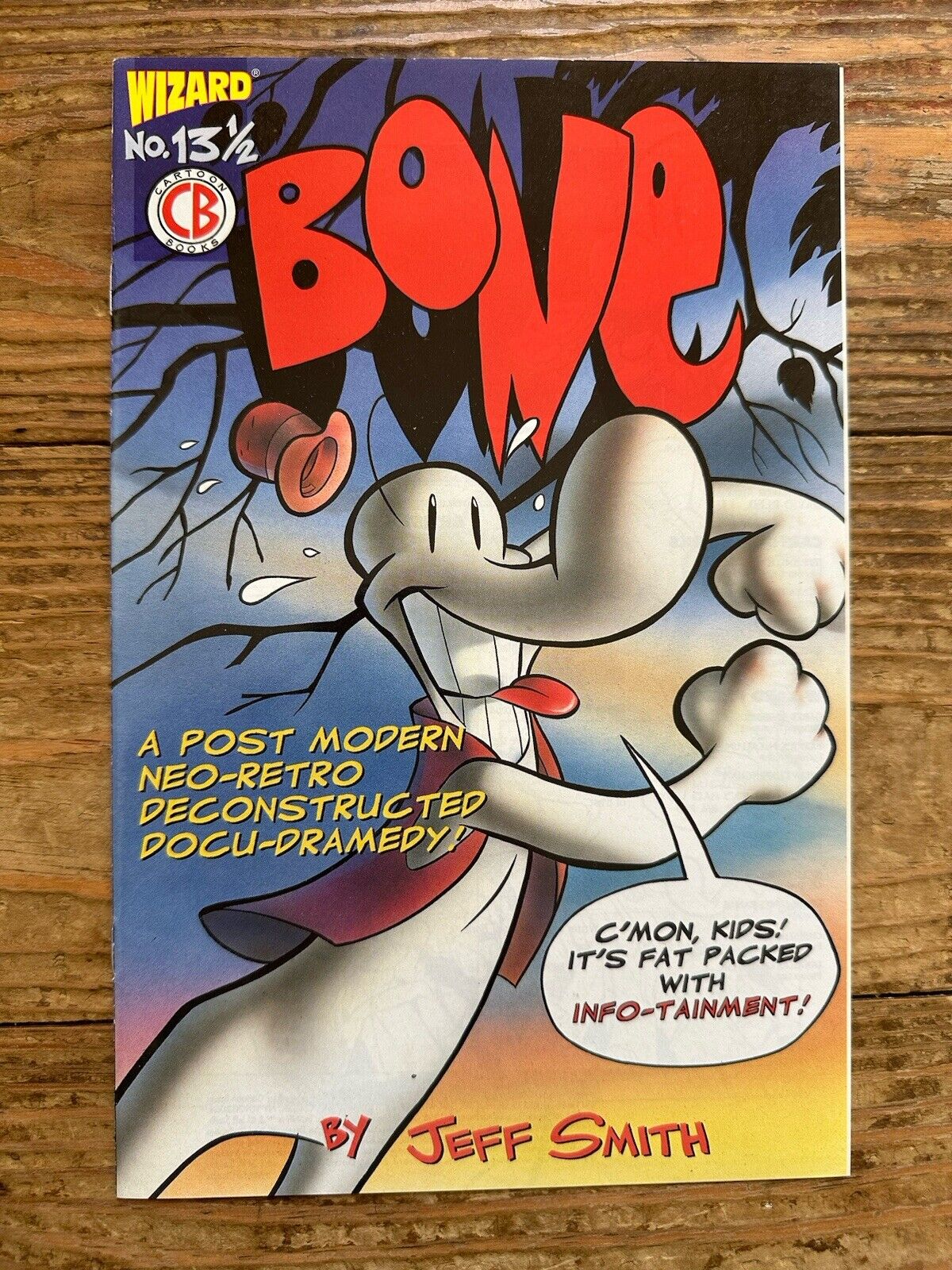 Bone 13 1/2 VF+ 8.5 Wizard Cartoon Books COA Jeff Smith Black & White Indy Book