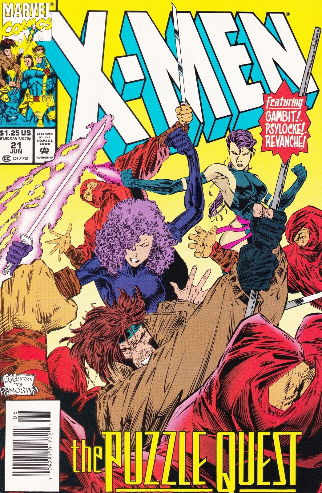 X-Men #21 Newsstand Cover Marvel Comics
