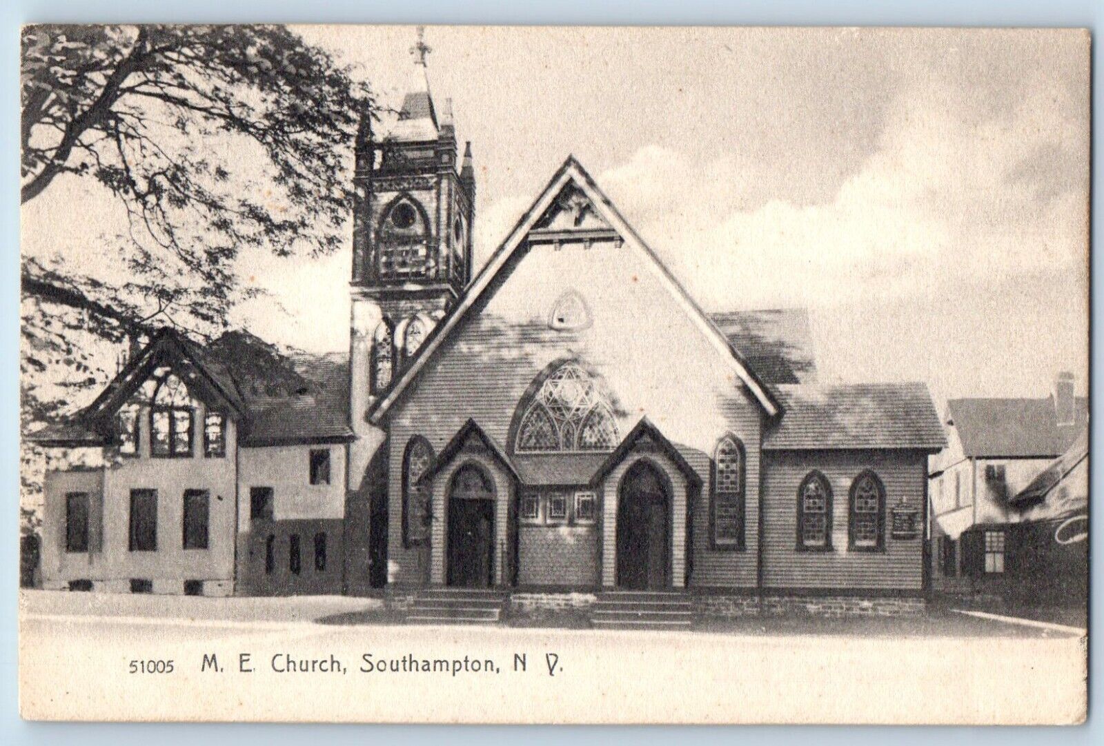 Southampton New York NY Postcard Methodist Episcopal Church 1908 Vintage Antique