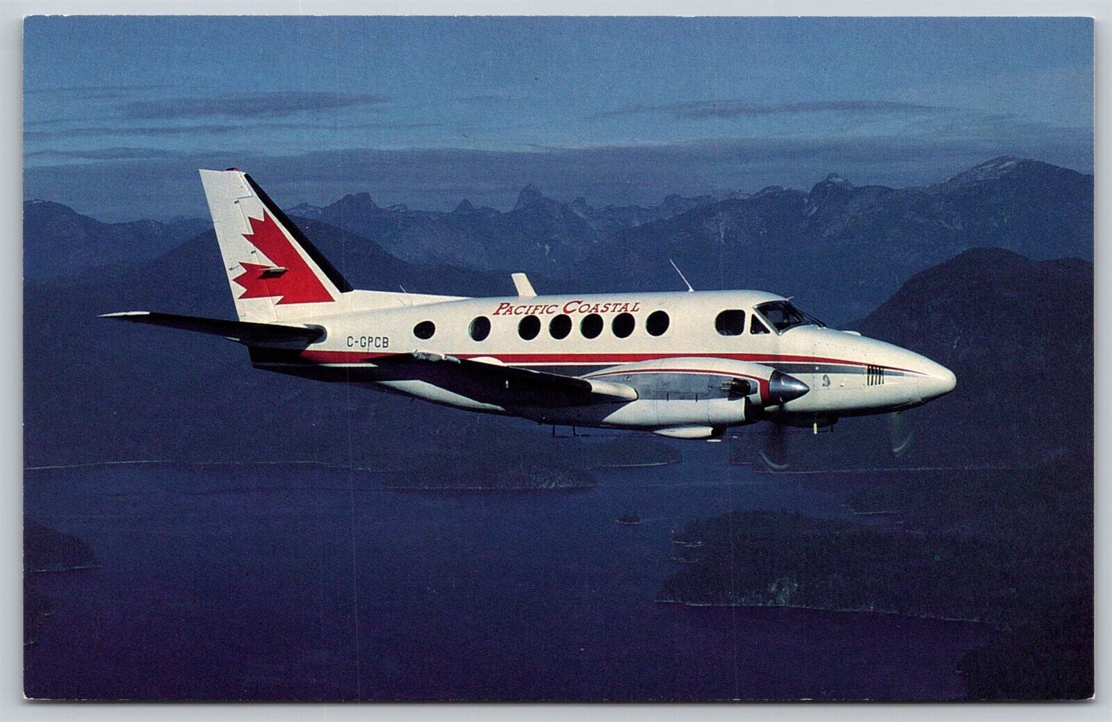 Postcard Pacific Coastal Airlines Beechcraft King Air 100 C-GPCB MSN B-45 U128
