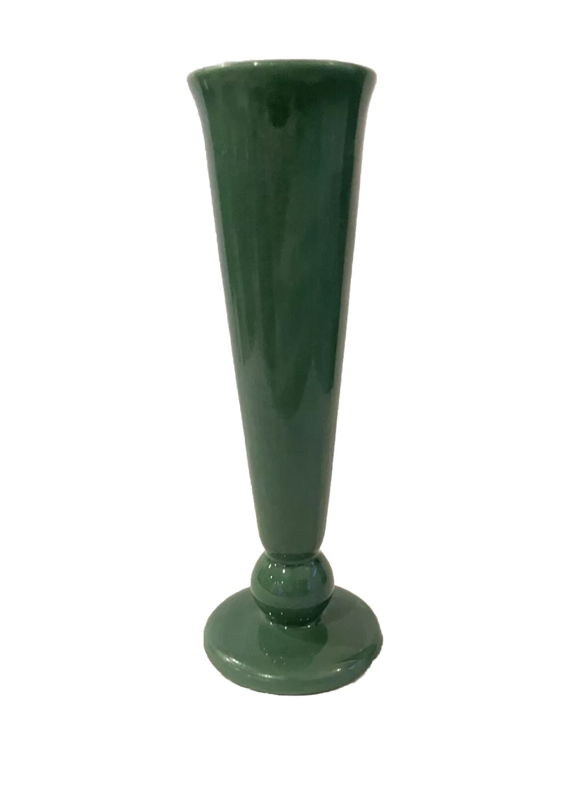 Haeger Art Pottery Vase Vintage Mid Century Modern Bud 9” Green Ceramic USA