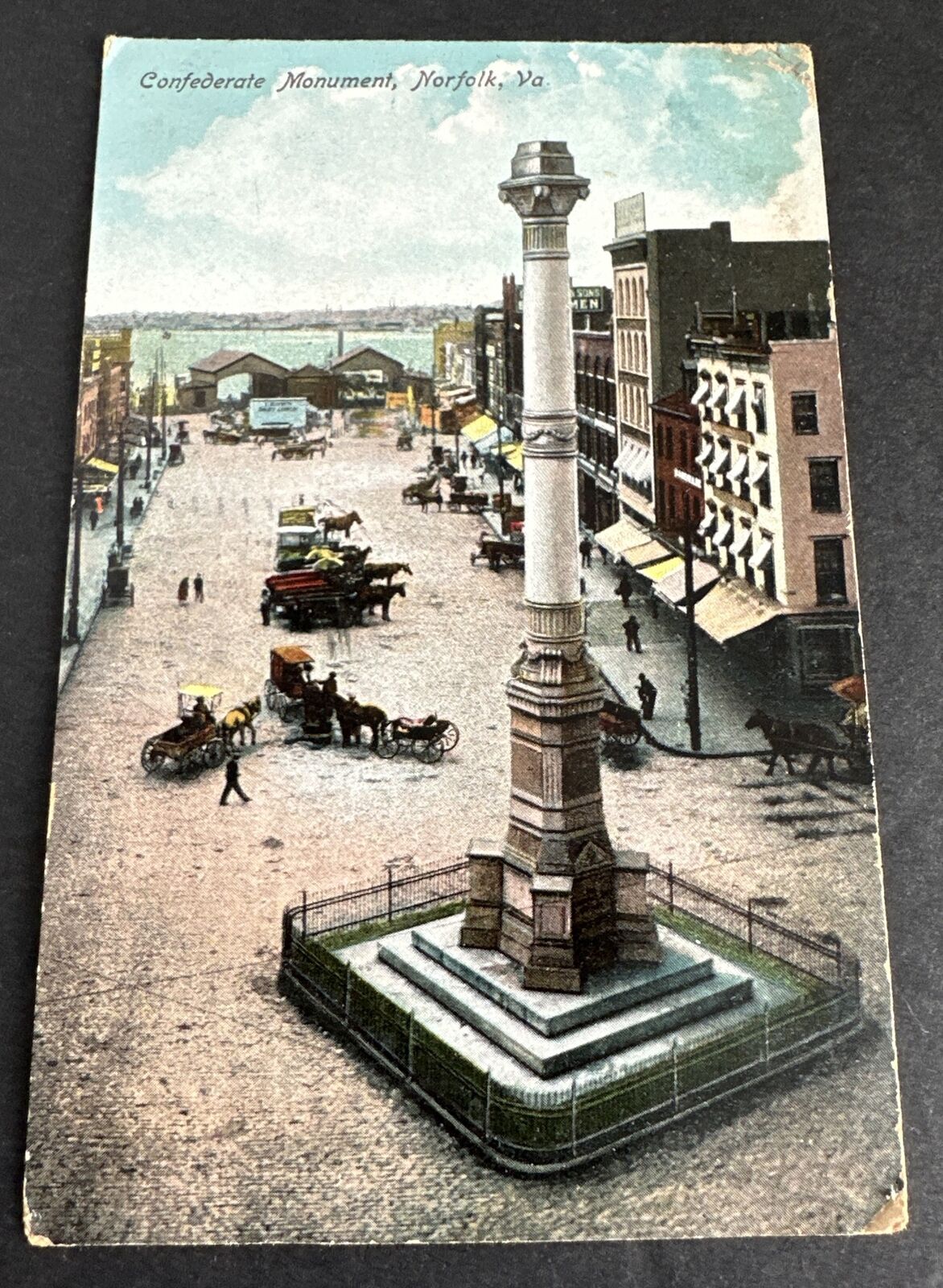 Vintage Postcard: Confederate Monument Norfolk, Virginia ~ Posted 1908