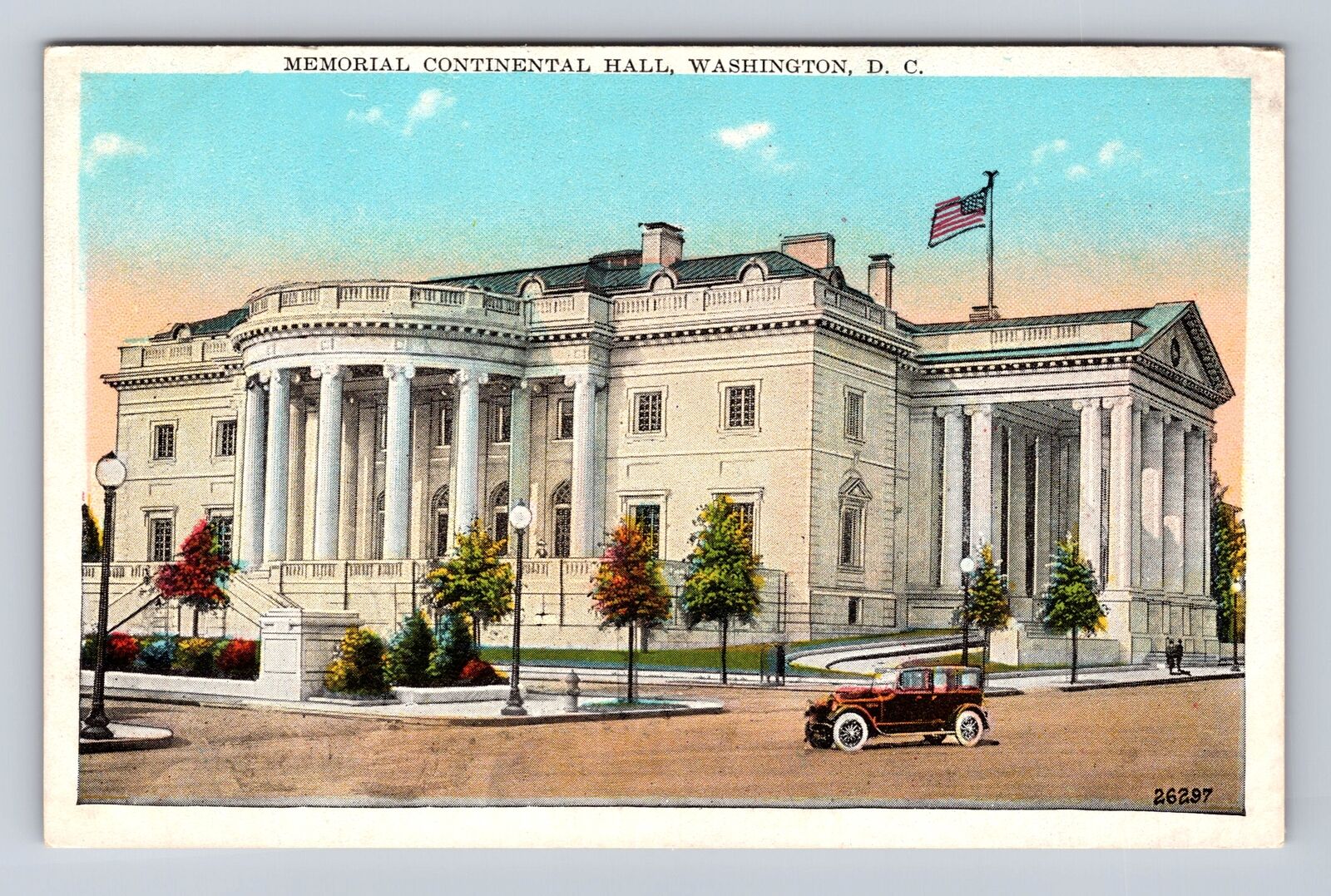 Washington DC-Memorial Continental Hall, Antique, Vintage Souvenir Postcard