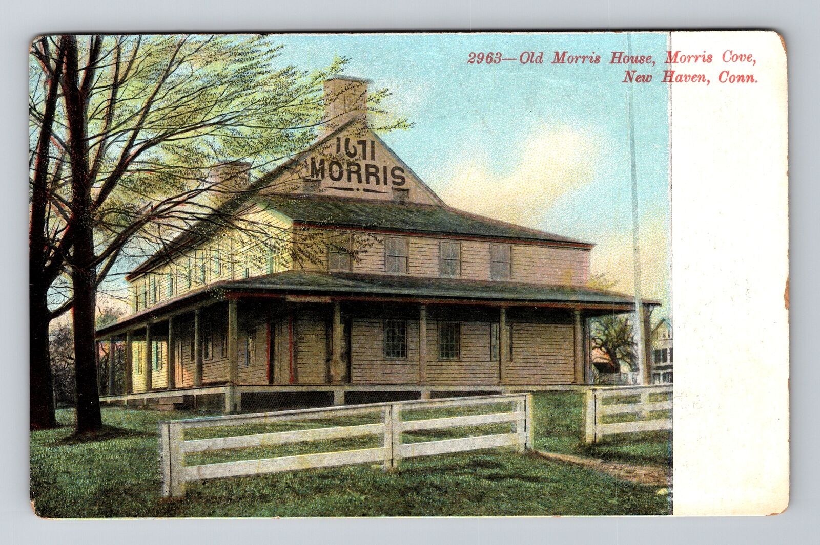 New Haven CT-Connecticut, Old Morris House, Morris Cove, Vintage Postcard
