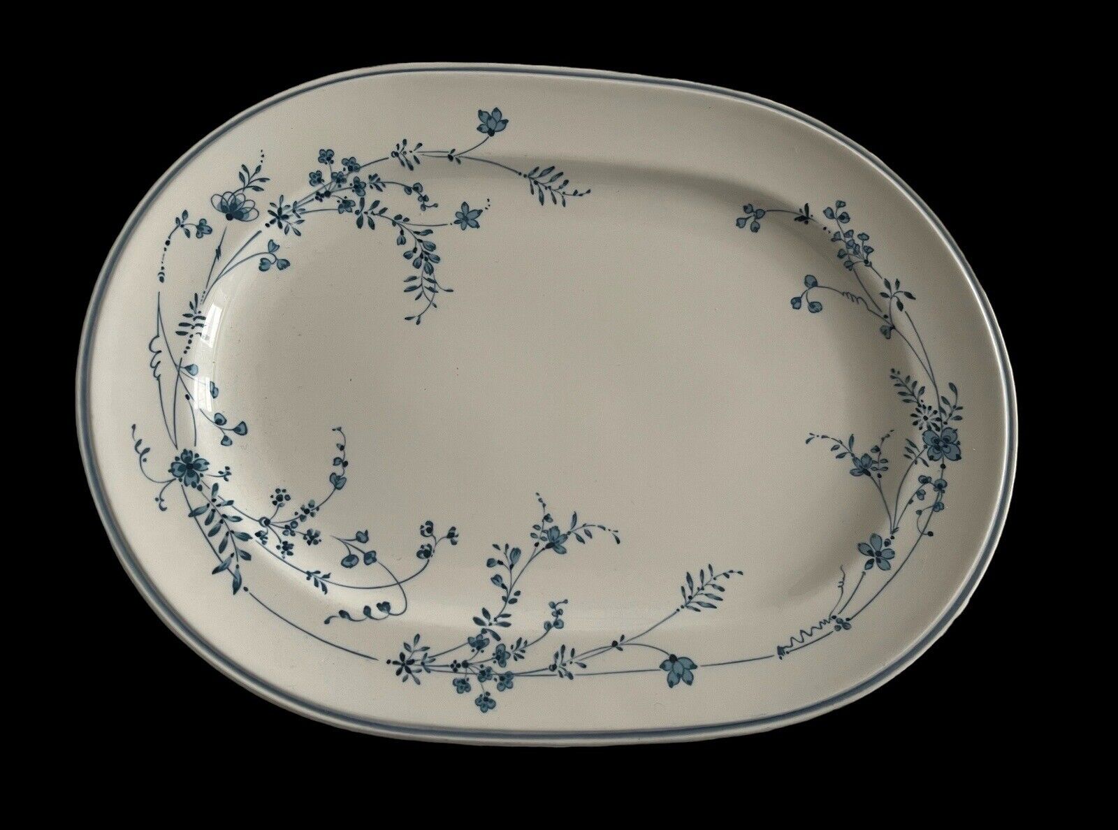 HTF Vintage Noritake Versatone Evendale Blue Floral 13” Serving Platter Japan