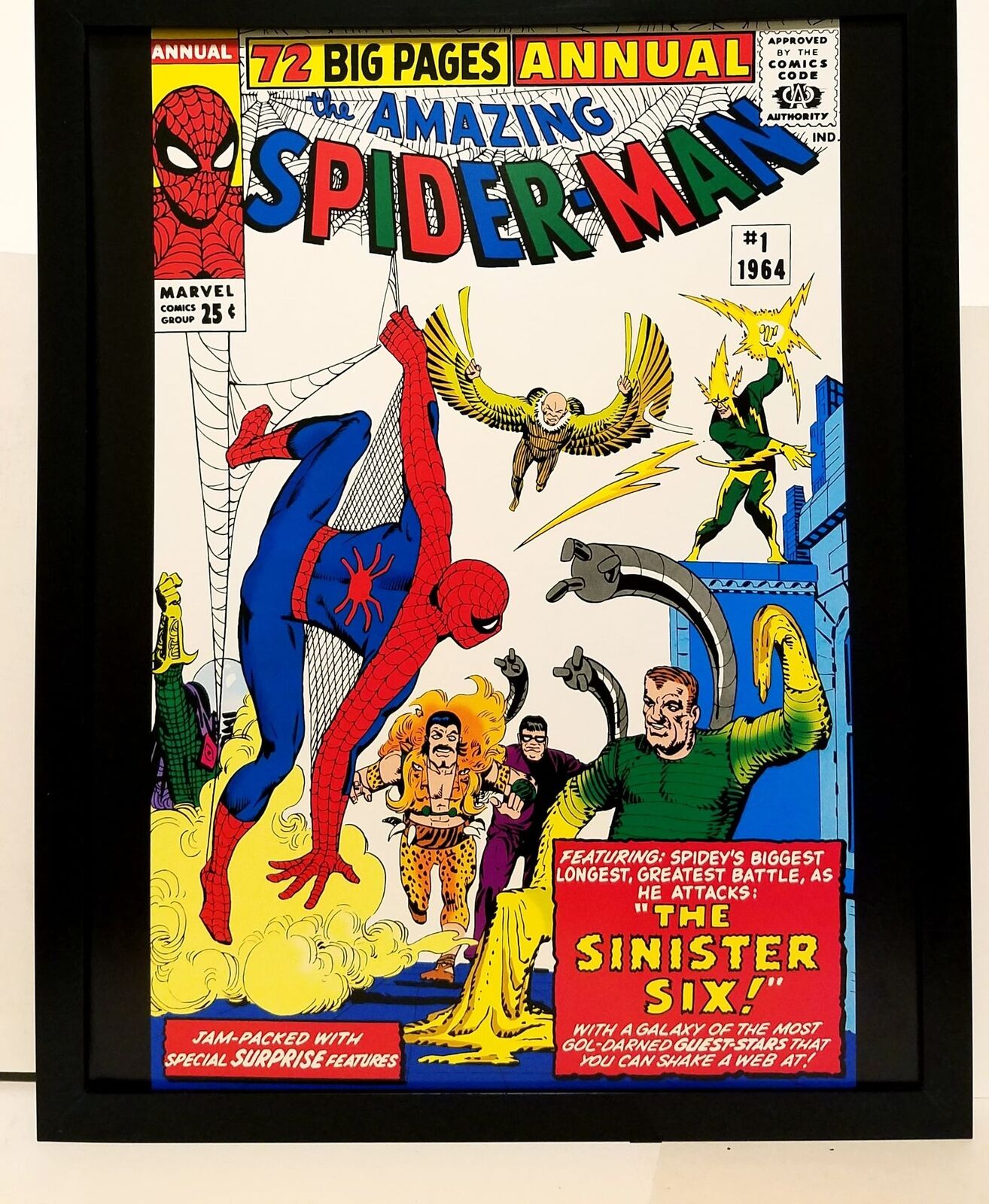 Amazing Spider-Man Annual #1 by Steve Ditko 11x14 FRAMED Marvel Comics Art Print