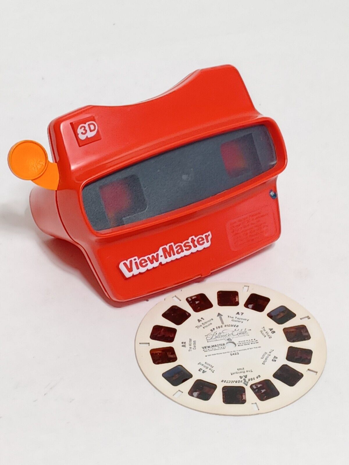 Vintage 1980s Red Viewmaster 3D View-Master Viewer w/Reel ~ Excellent