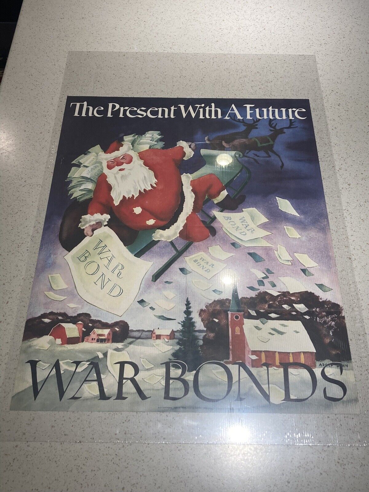 AUTHENTIC WWII- BUY WAR BONDS - Title The Present With a Future - War Bonds
