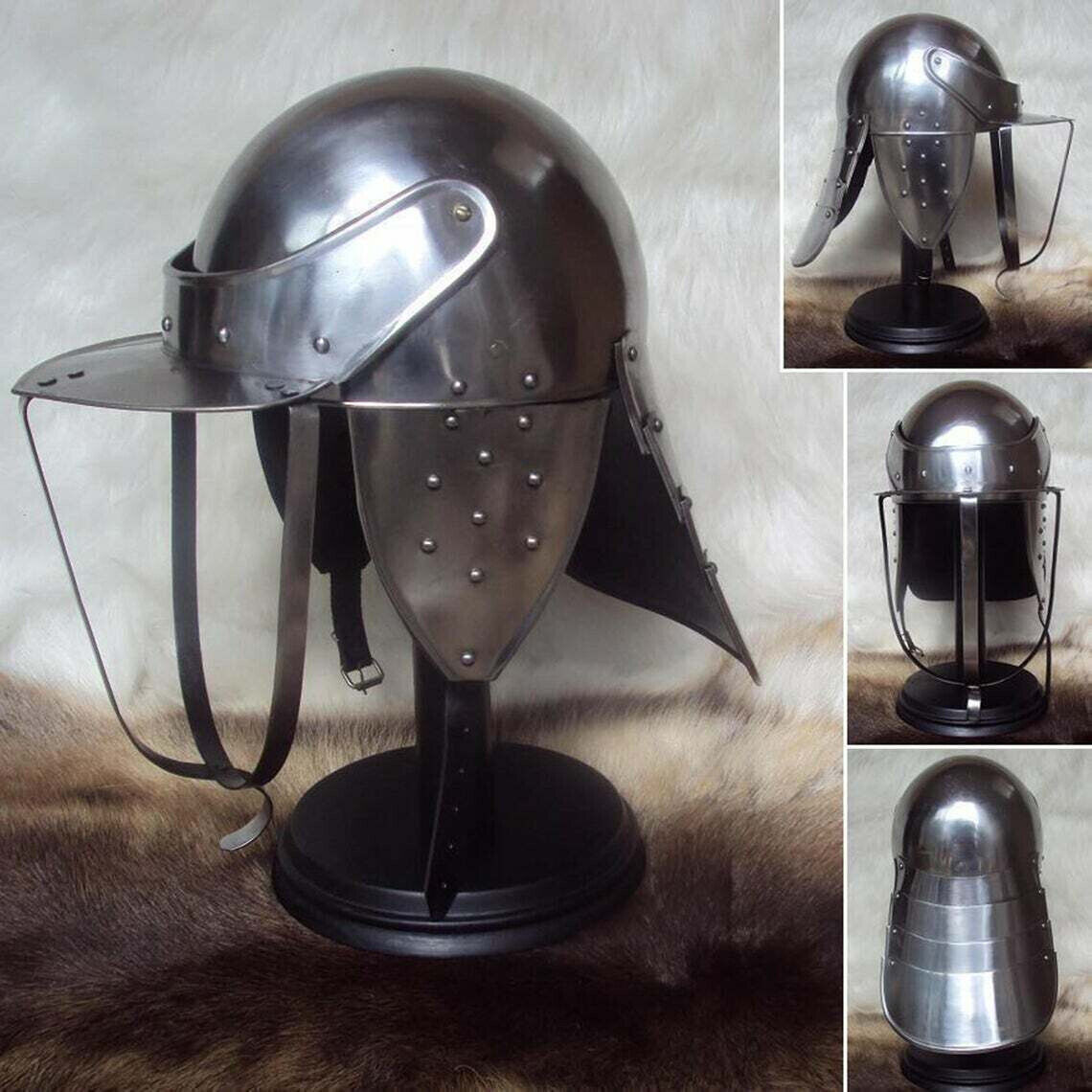 Medieval knight vintage Lobster Pot Helmet 18Gauge~ Medieval Full Functional Hel