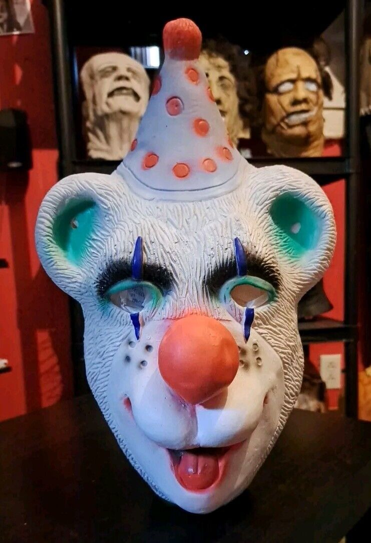 Latex Circus Bear Mask Clown Vintage Don Post Topstone Slipknot Rare Halloween 