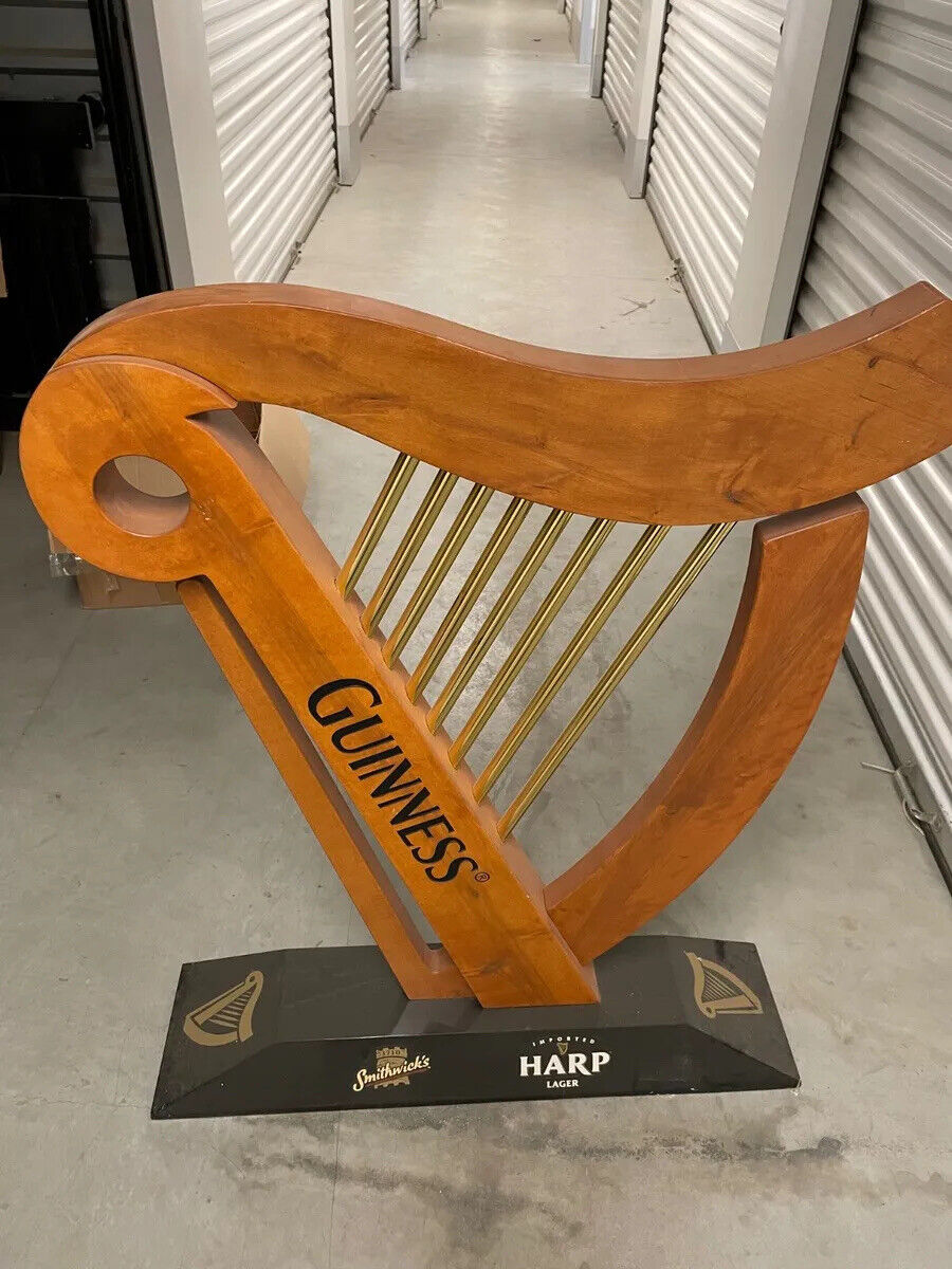 Guinness Display Harp with base. Beautiful display piece. 3 1/2 Feet Tall