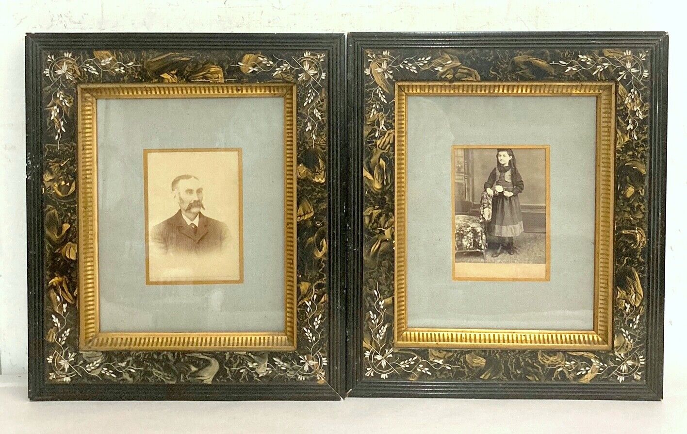 Pair of Quality Victorian Picture Frames with Original Photos Lambertville NJ