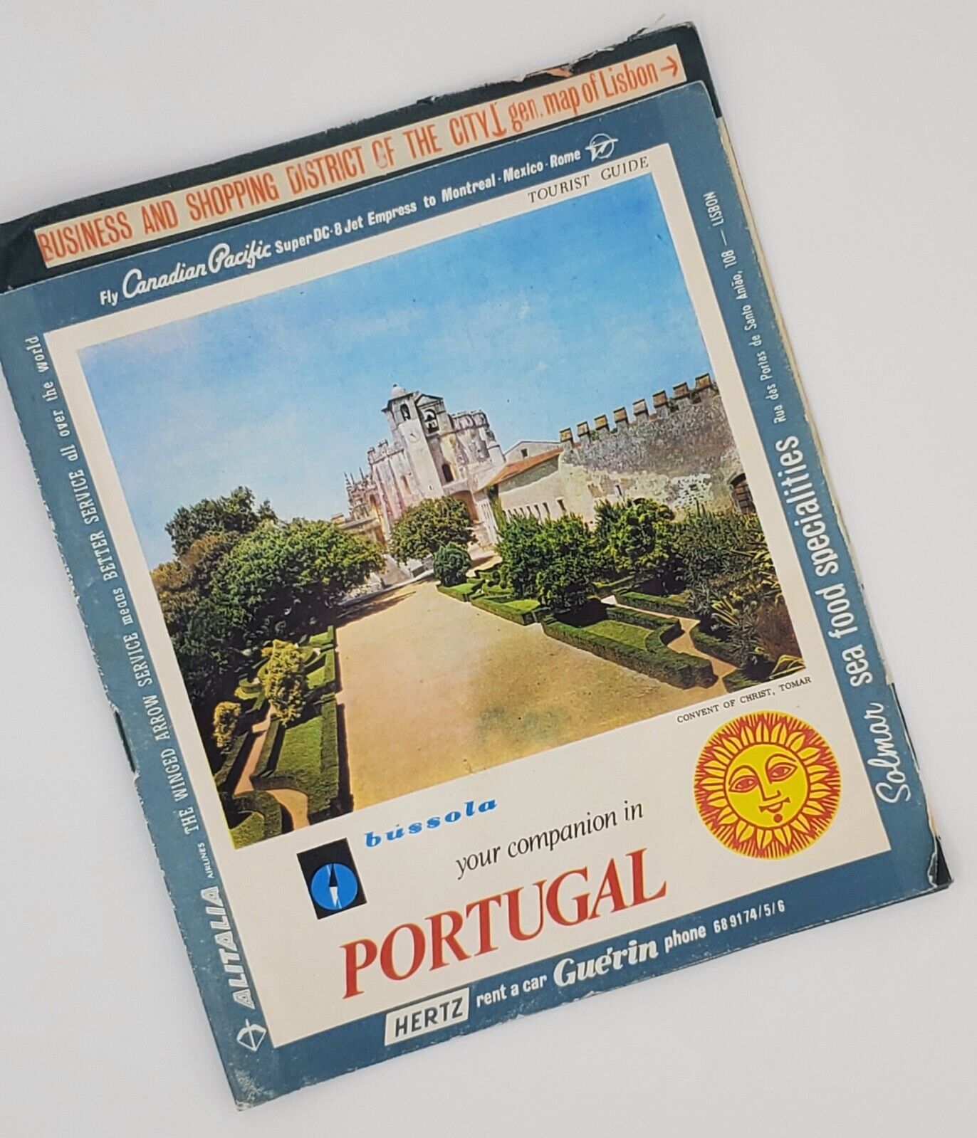 YOUR COMPANION IN PORTUGAL, BUSSOLA TOURIST GUIDE W/ MAPS | Rare Vintage 1967