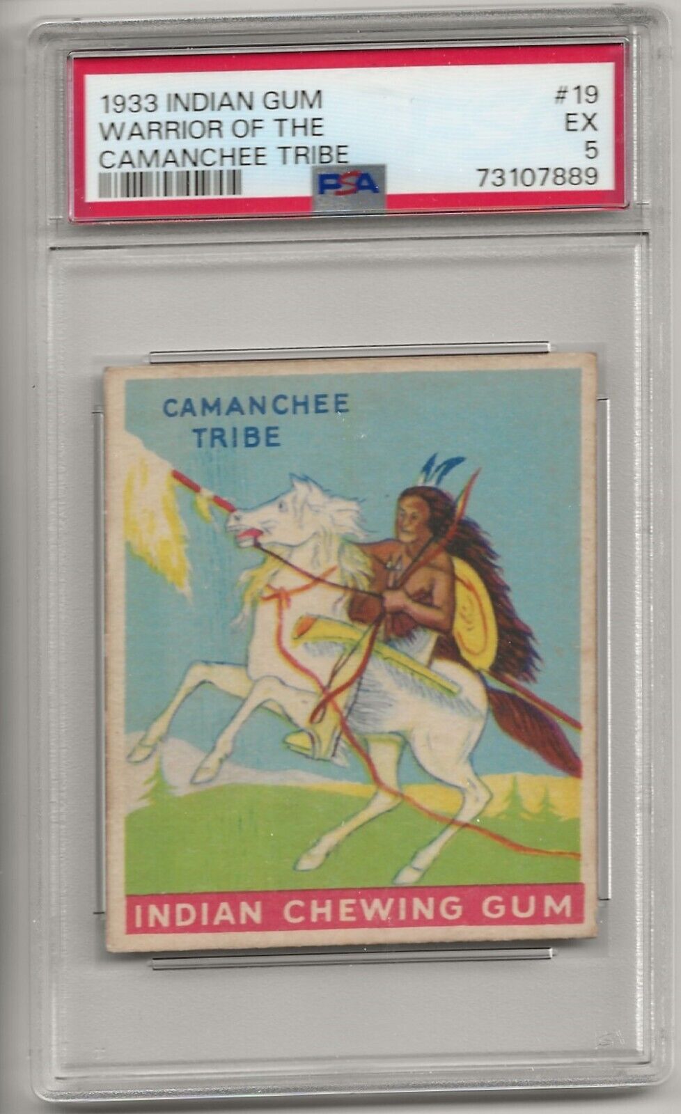 1933 INDIAN GUM #19 (96) WARRIOR OF THE CAMANCHEE TRIBE, PSA 5