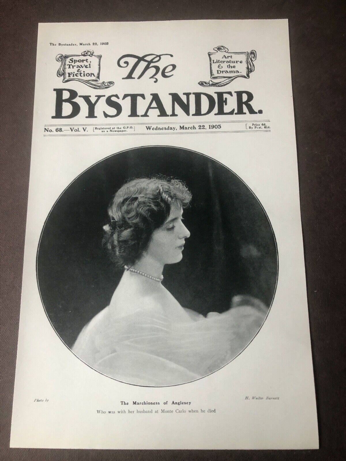 1905 bystander print - the marchioness of anglesey
