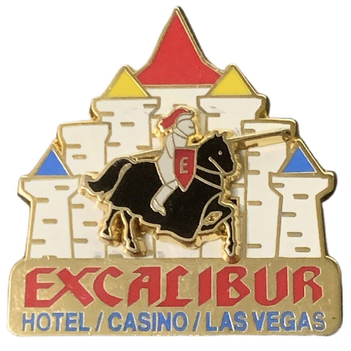 Excalibur Hotel Casino Las Vegas Charging Knight Travel Souvenir Pin