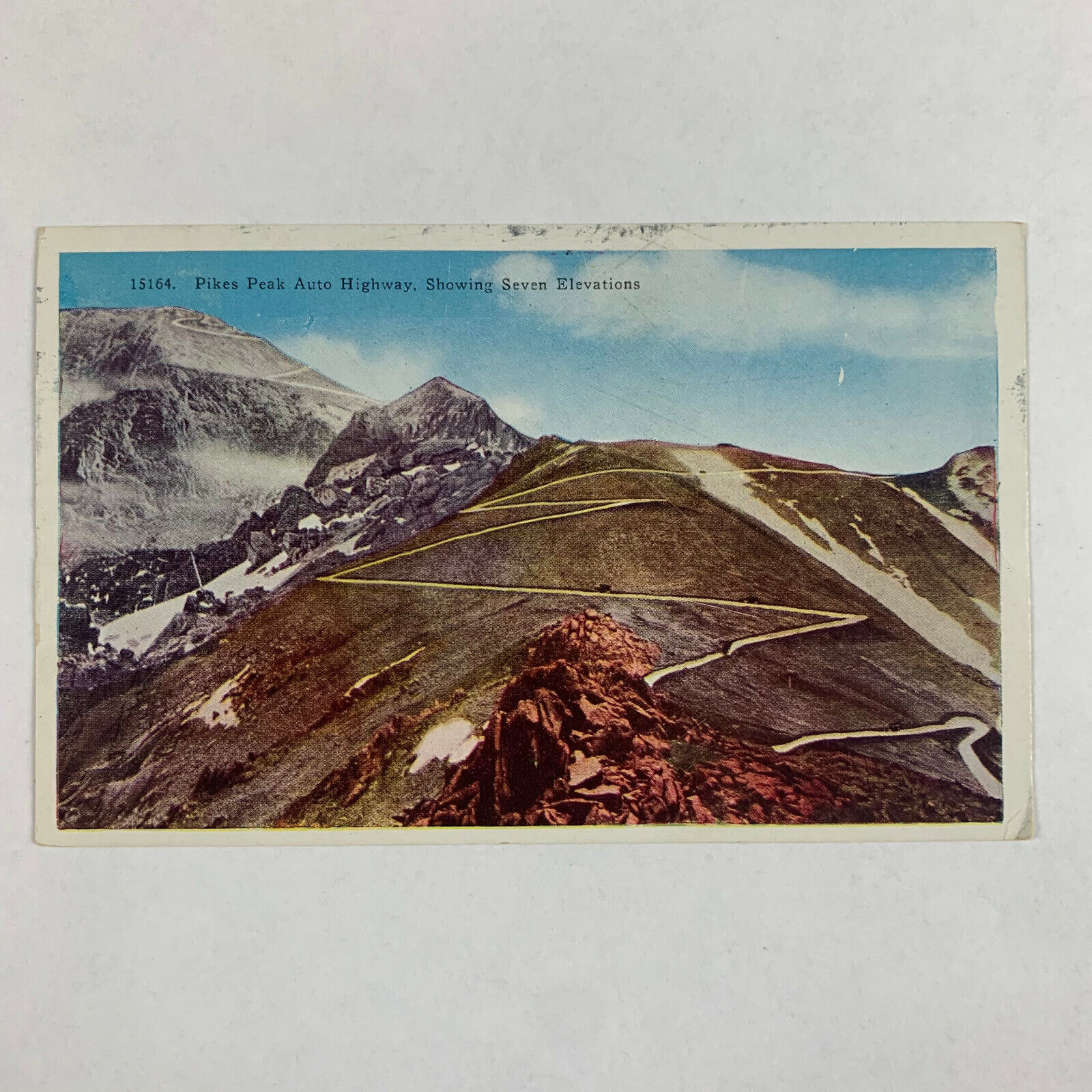 Postcard Colorado Pikes Peak CO Switchback Highway Auto Car 1940 Posted