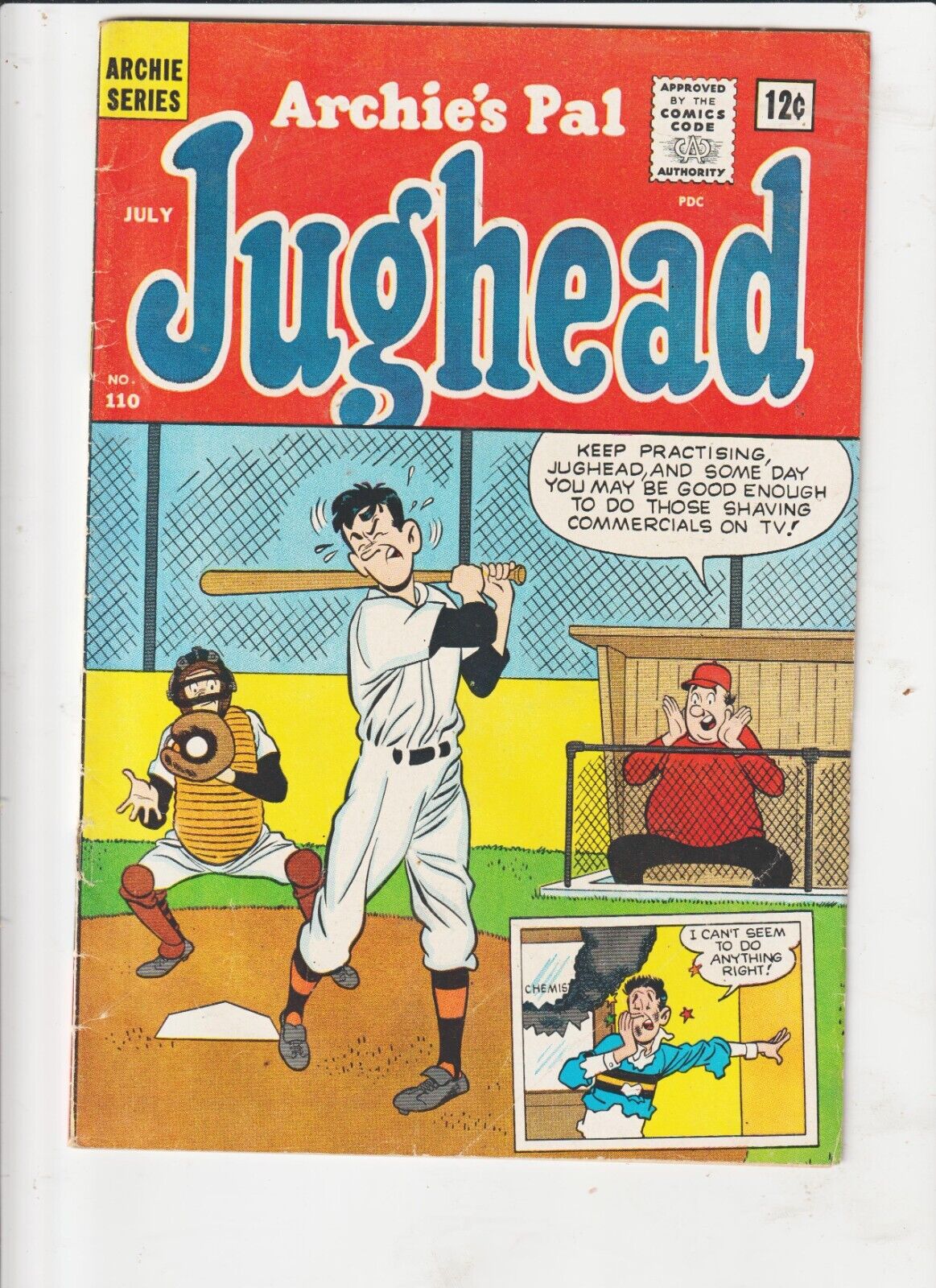 Archie\'s Pal Jughead 110  1961 Silver Age Teen Comic Book BASEBALL COVER