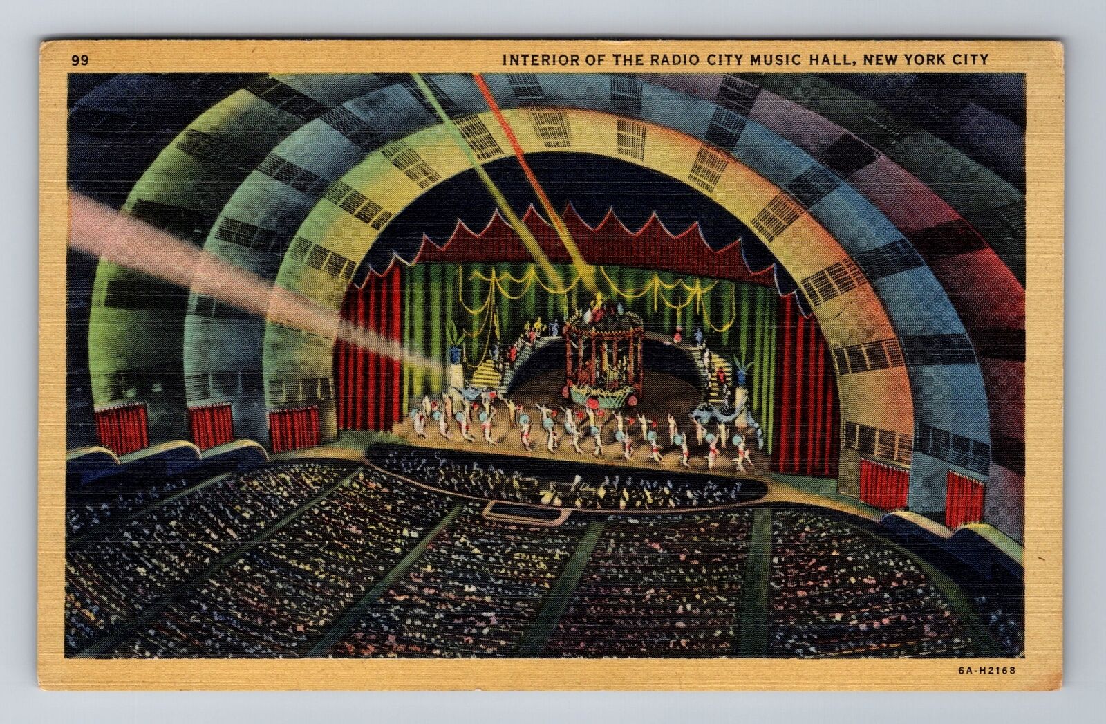 New York NY-New York, Interior Radio City Music Hall, Antique Vintage Postcard