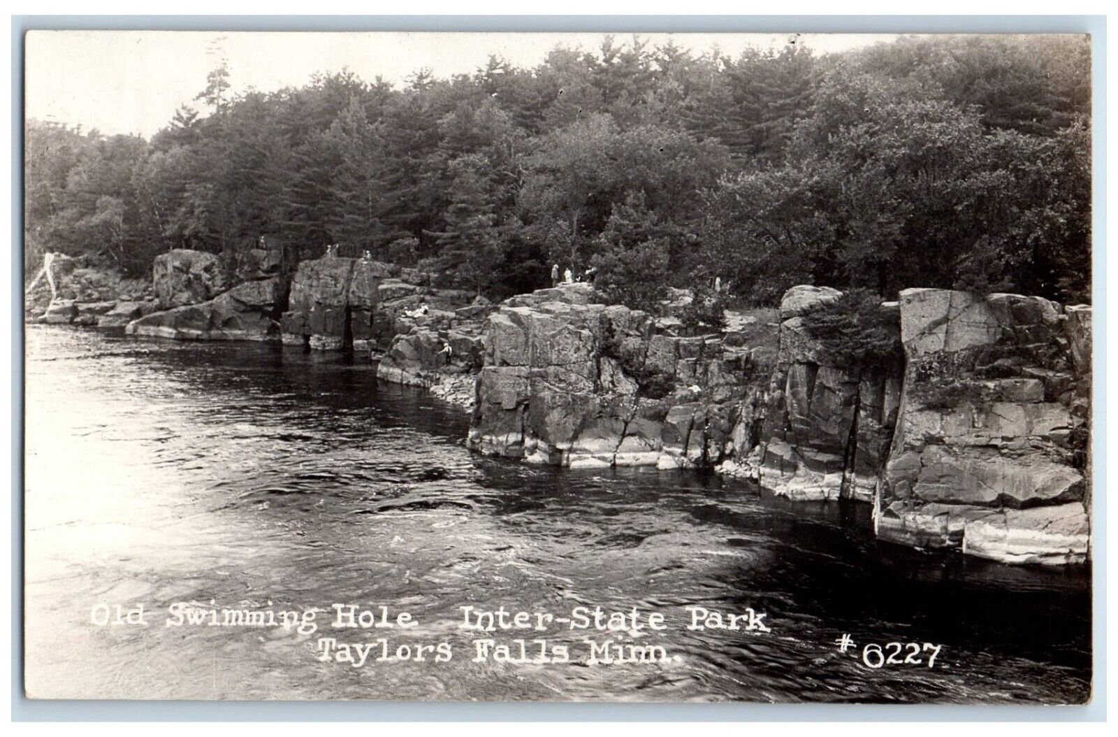 c1910's Old Swimming Hole Inter State Park Taylor Falls MN RPPC Photo Postcard