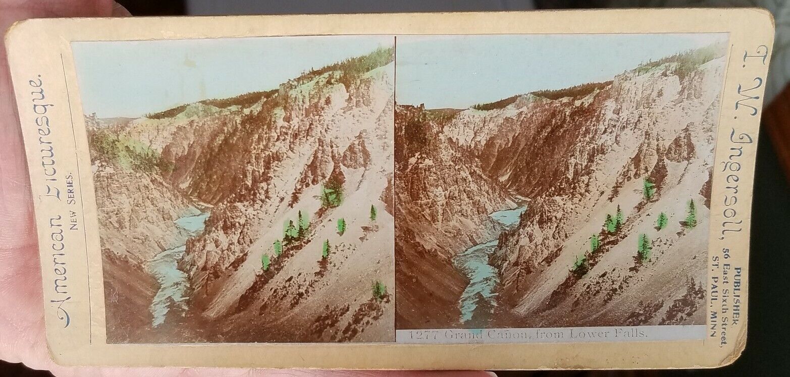 Stereoview Card 1277 Grand Canyon Canon From Lower Falls American picturesque pr