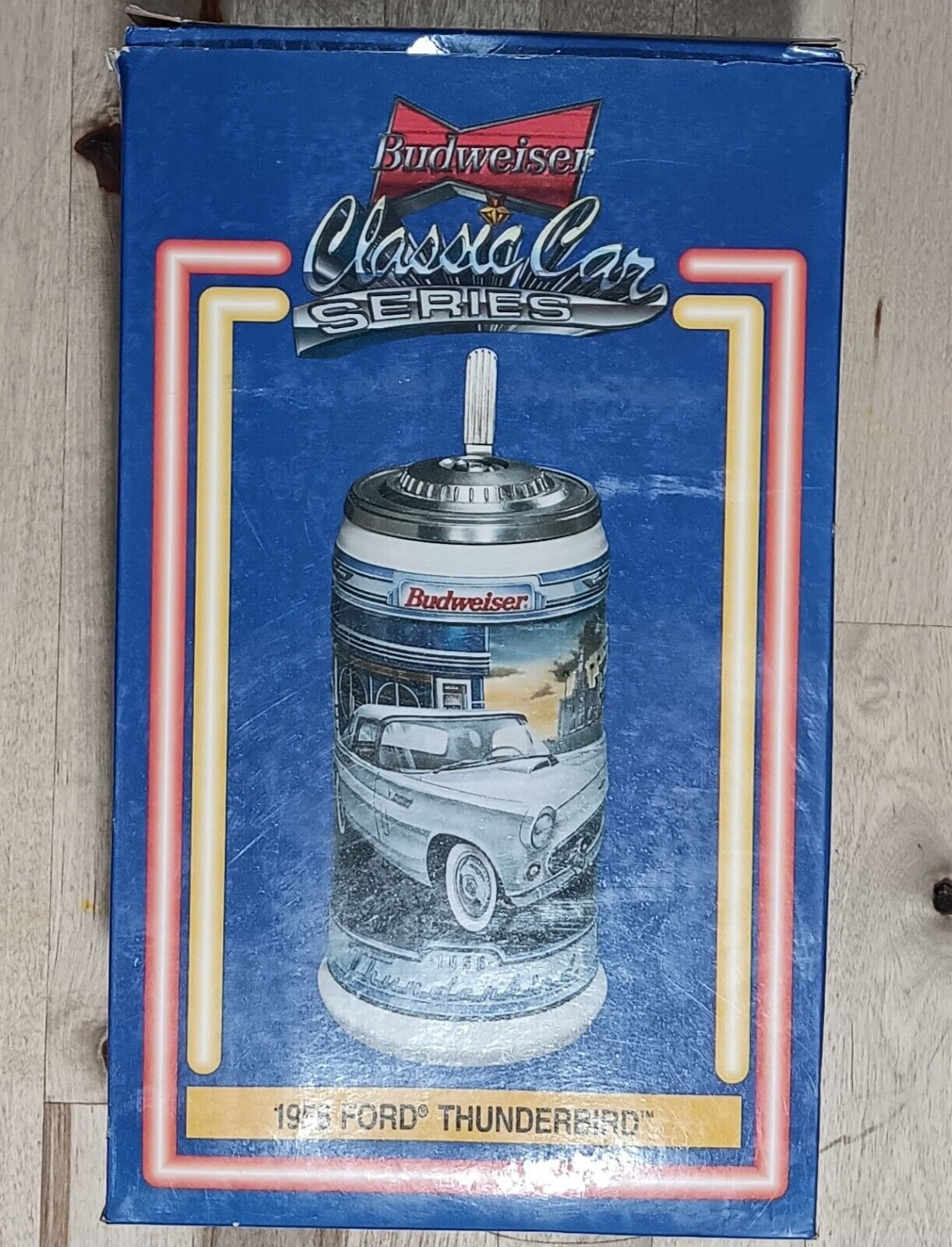Budweiser Classic Car Series 1956 Ford Thunderbird,  Beer Stein, new - Old stock