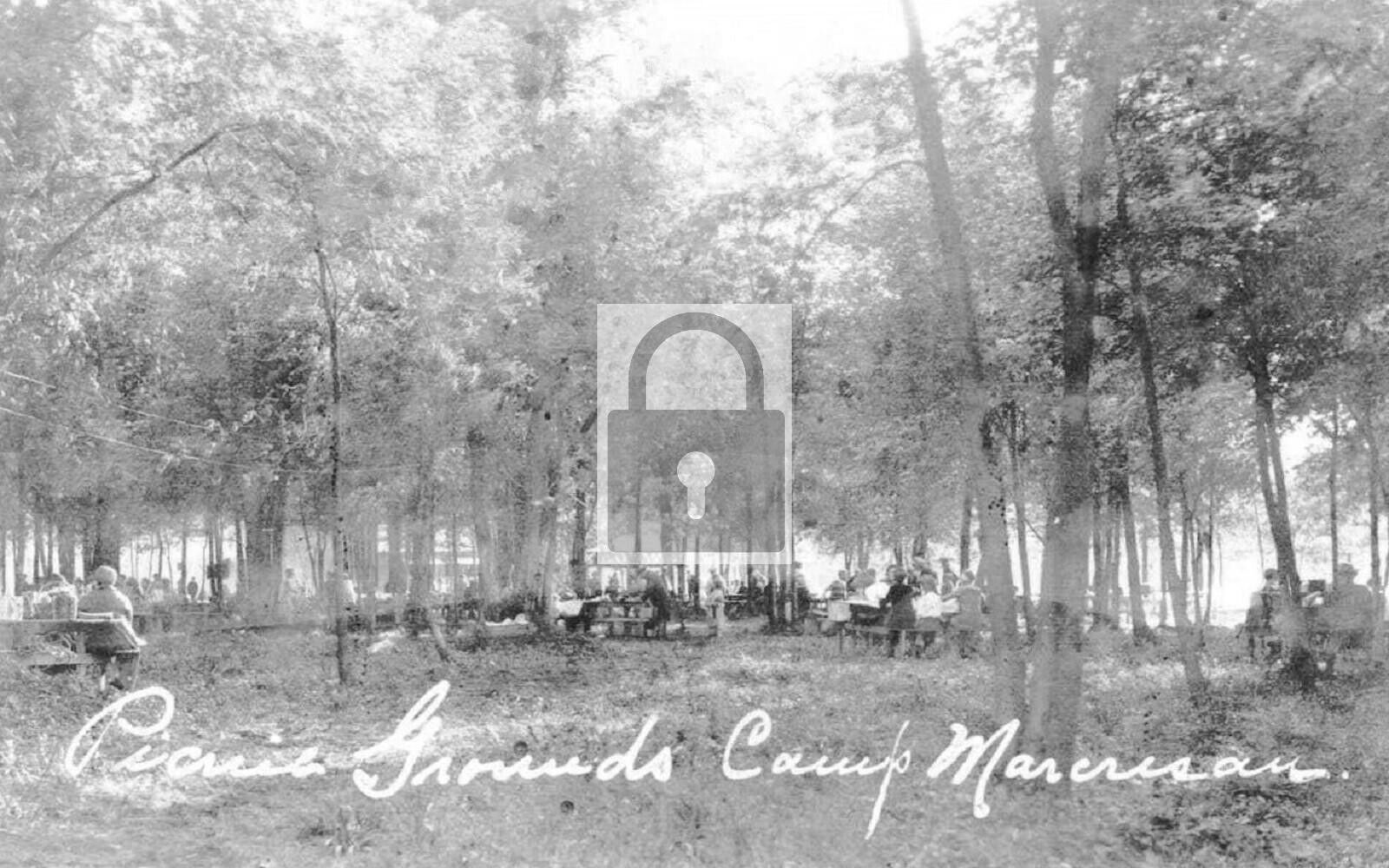 Picnic Grounds Camp Marcresan Union City Pennsylvania PA Reprint Postcard