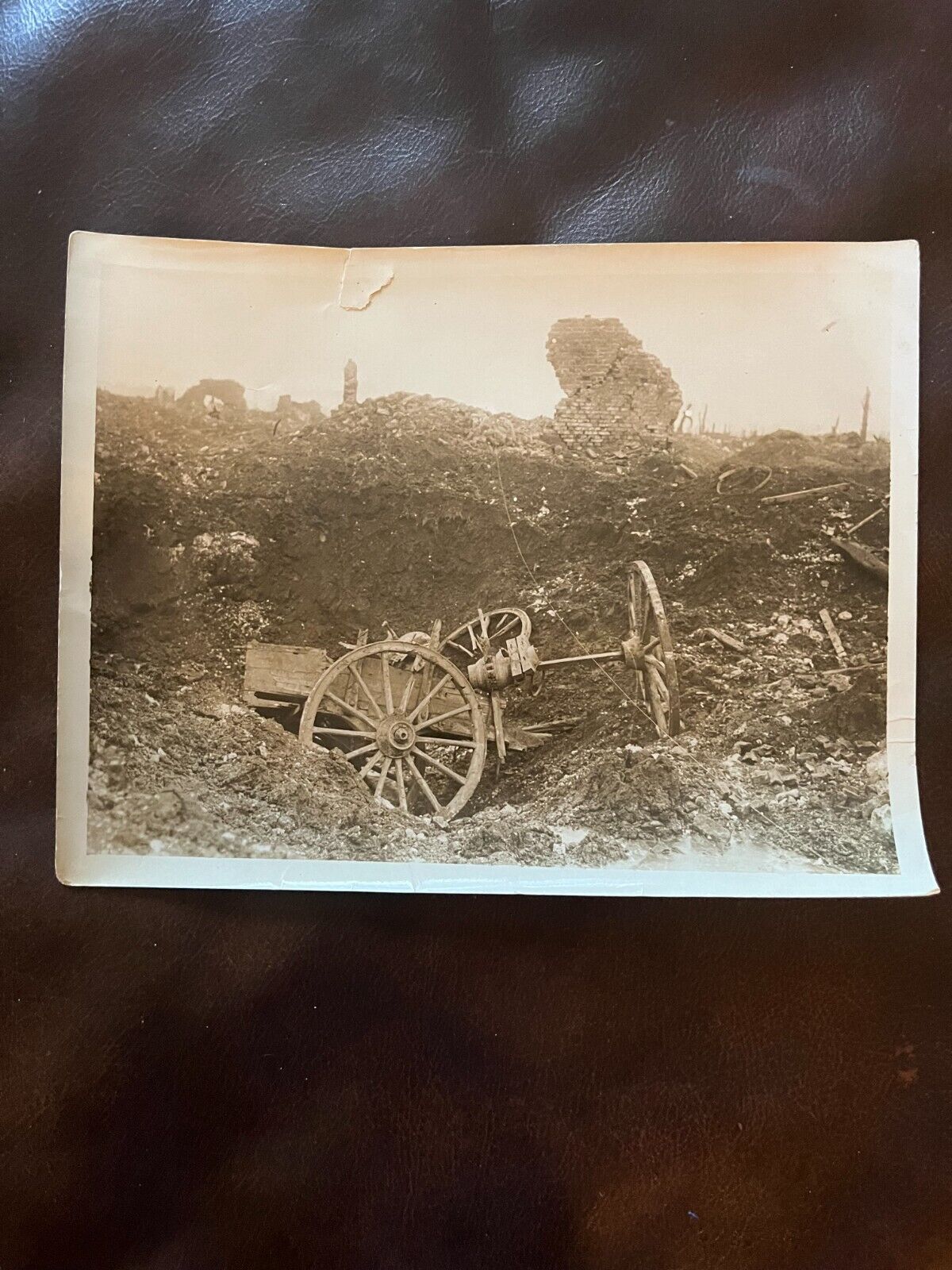 Rare  WWI -Official Press Bureau photo of the front in France - Caption on back