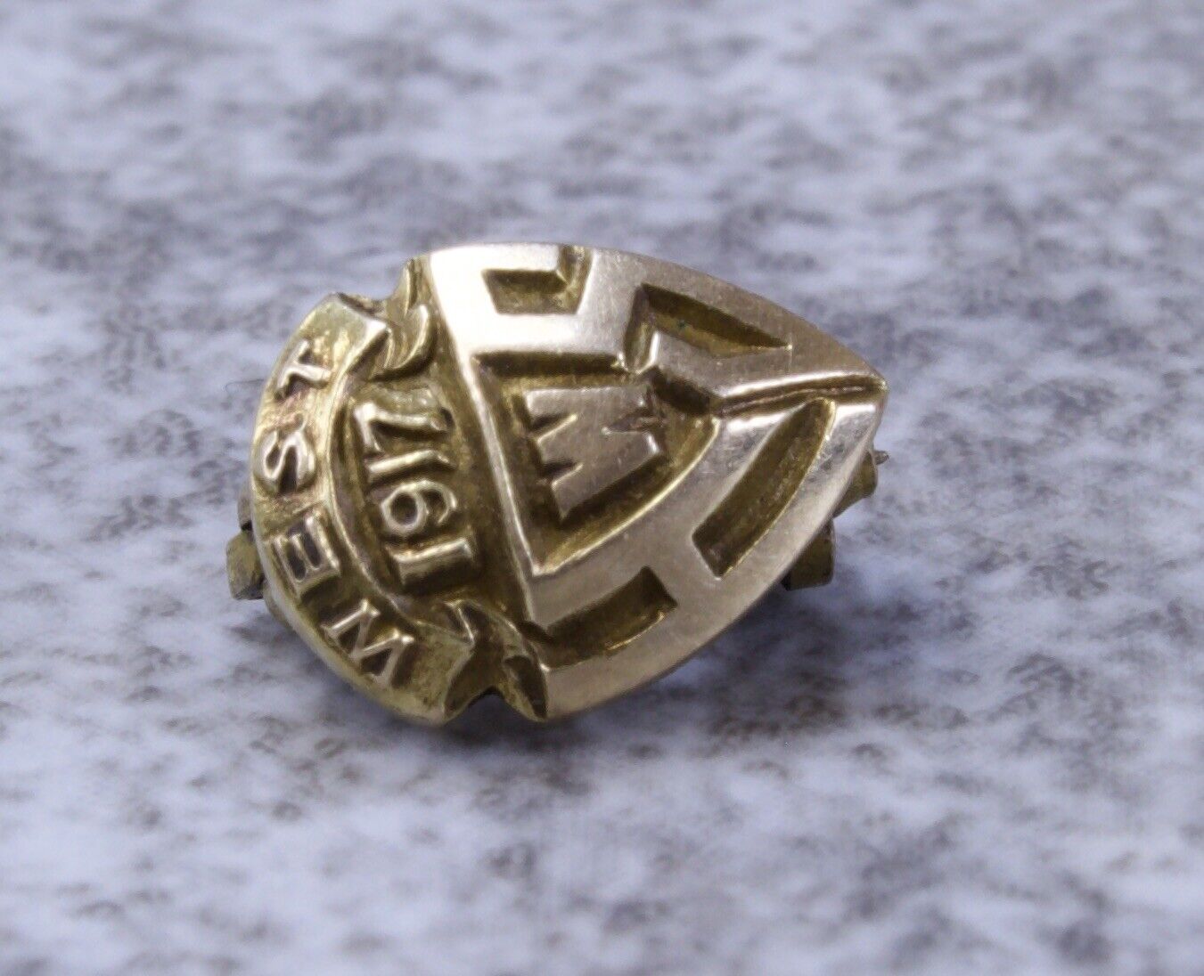 Antique 14kt Gold West High School Pin 1917 WHS 