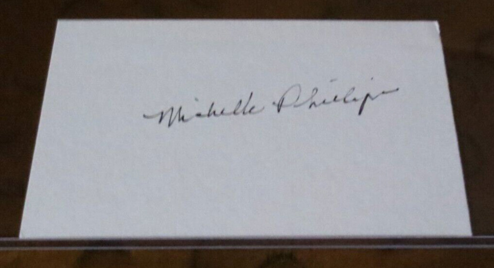 Michelle Phillips singer actress Mamas & the Papas signed autographed 3x5 index