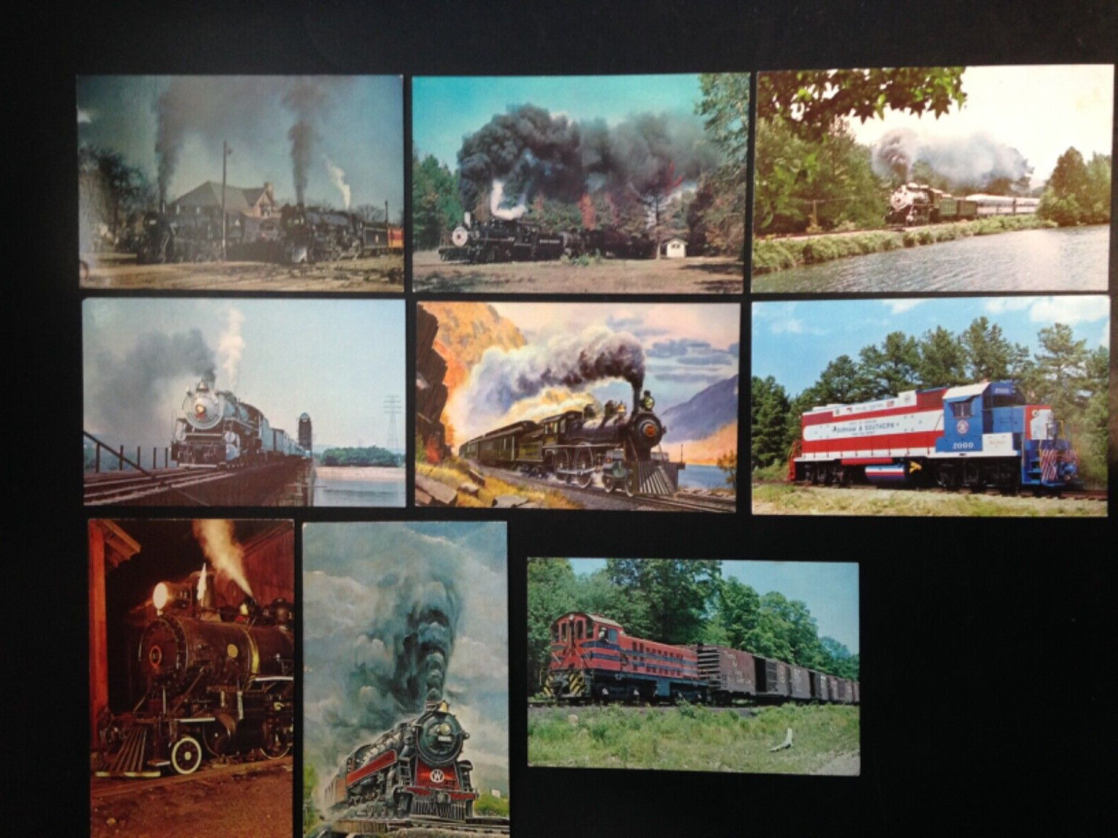 30+ postcard lot, Trains, Railway. Set 7. Nice