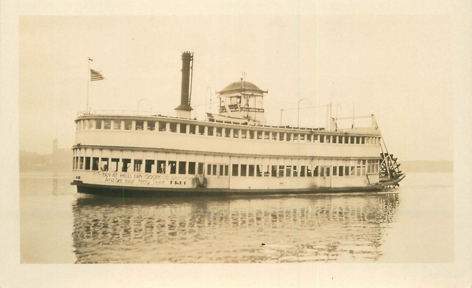 Postcard Iowa Davenport RPPC C-1910 Mississippi Riverboat Sternwheeler 23-7484