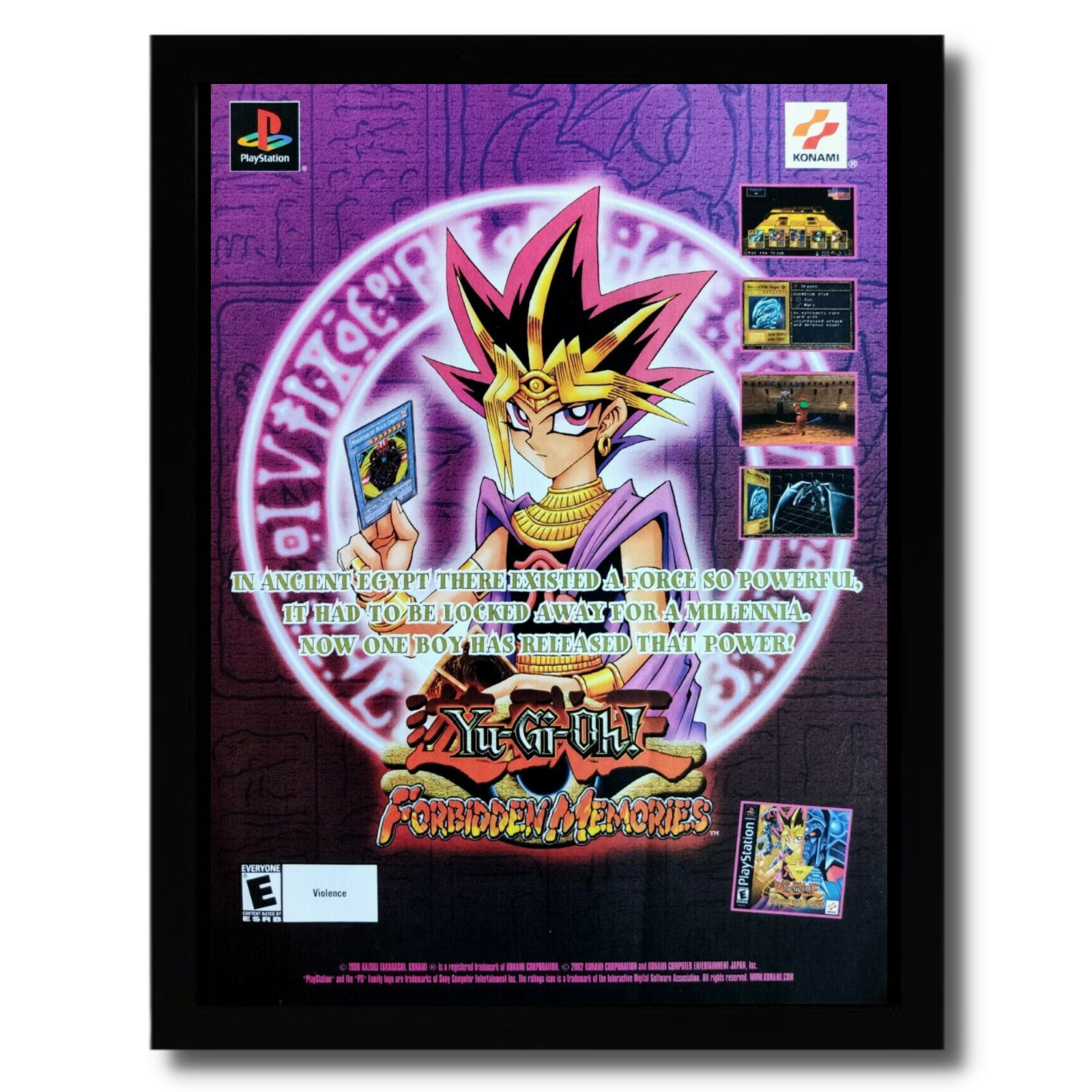 2001 Yu-Gi-Oh Forbidden Memories Framed Print Ad/Poster Official PS1 Promo Art