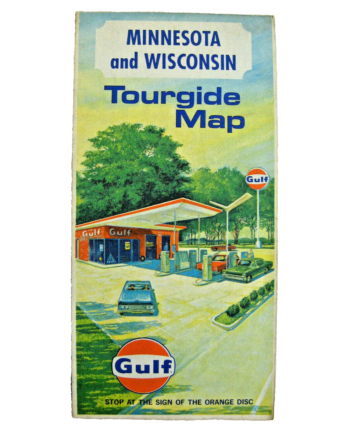 1968 Vintage Minnesota and Wisconsin Tourgide Map by Gulf Oil